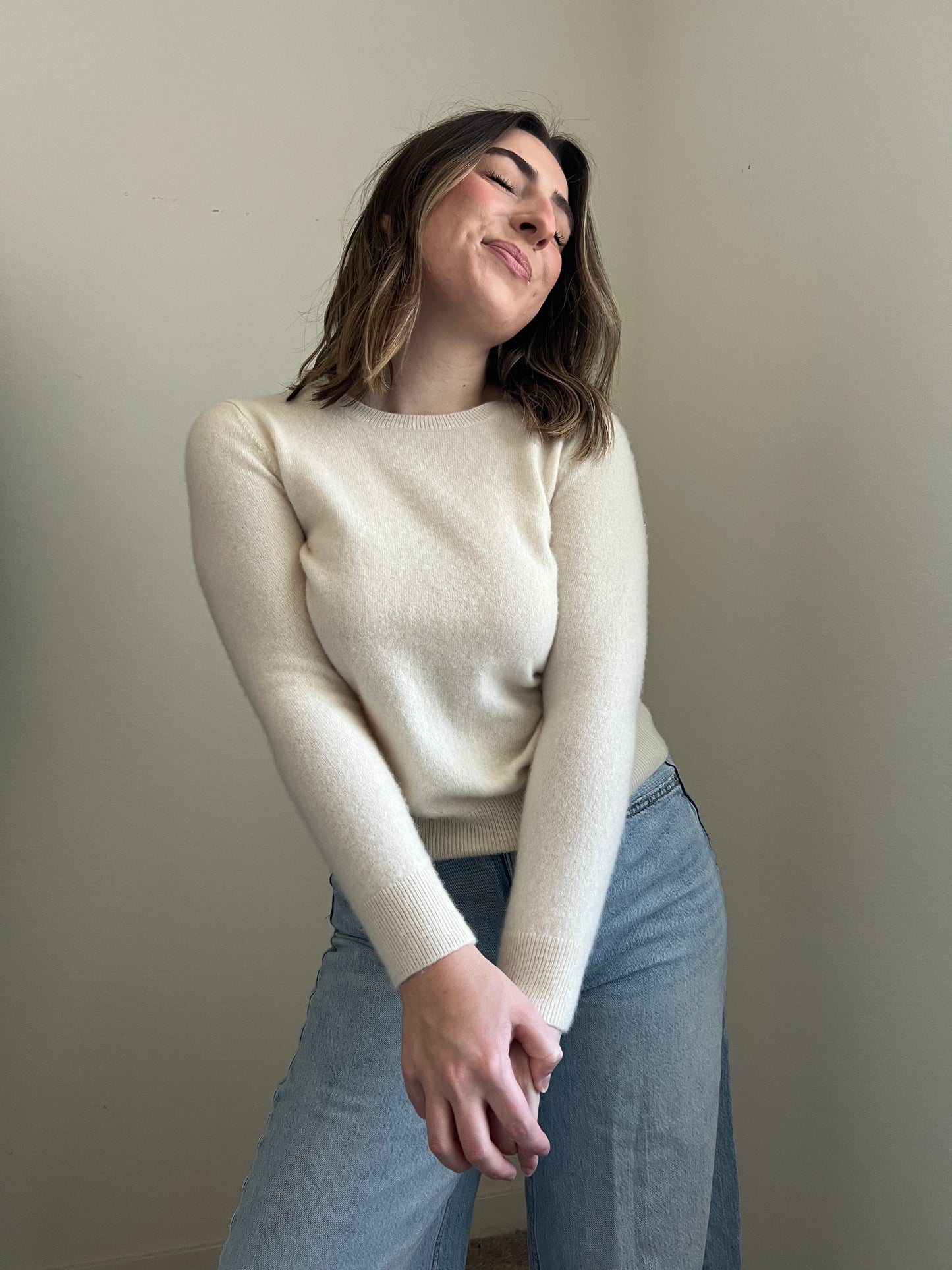 Cream Cashmere Sweater (S)