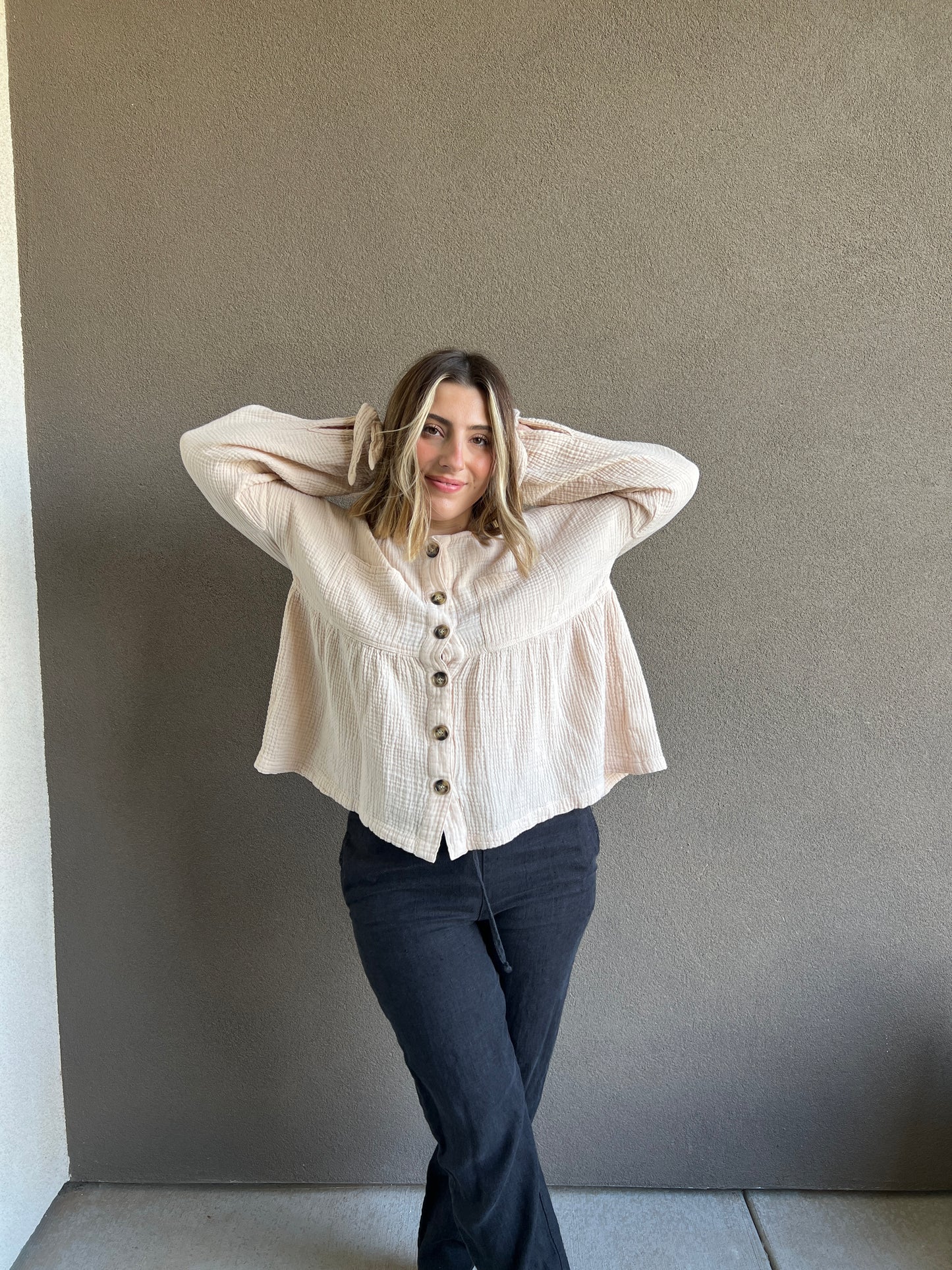 Cream Gauze Blouse (M)
