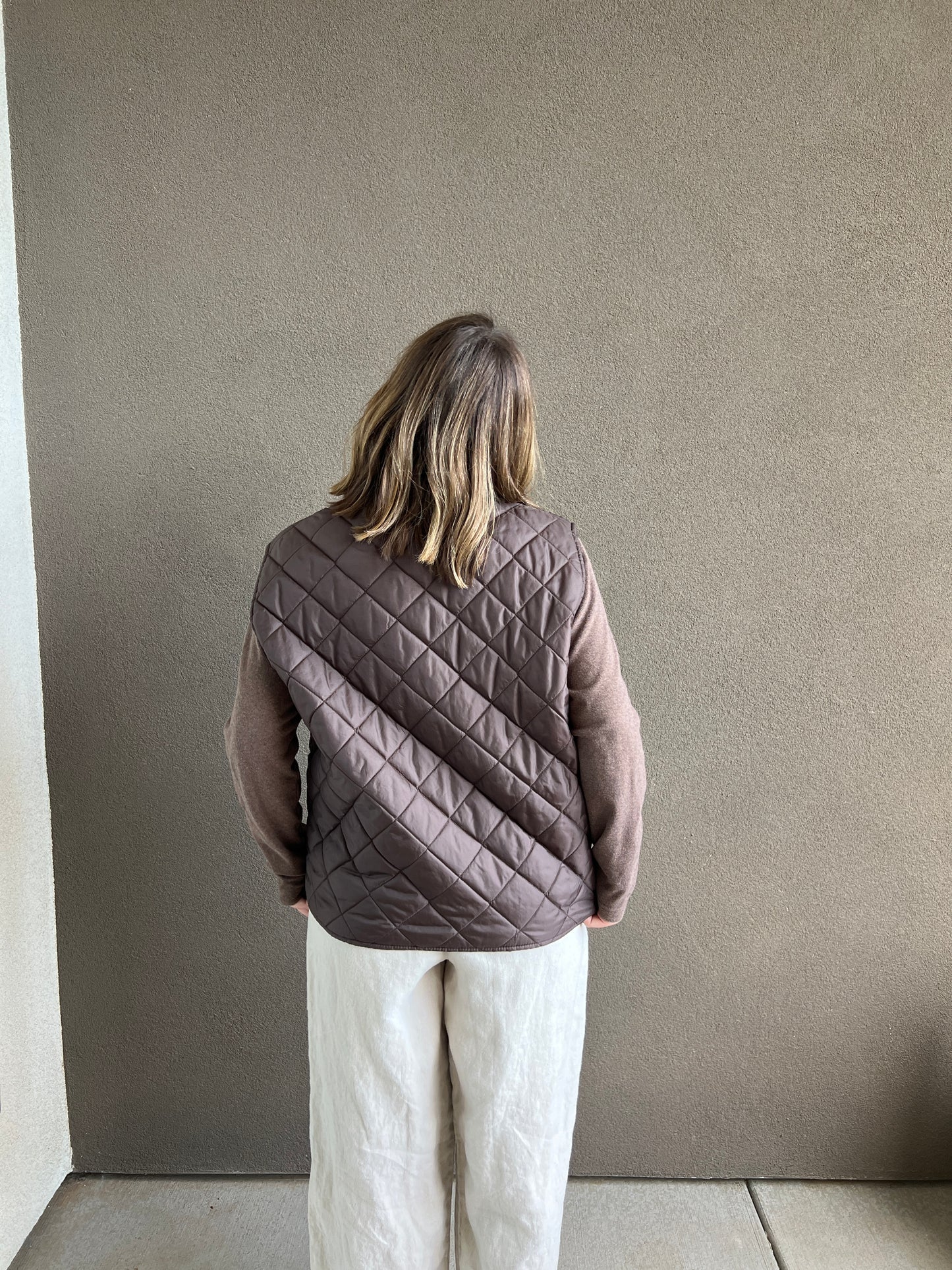 Chocolate Quilted Vest (L)