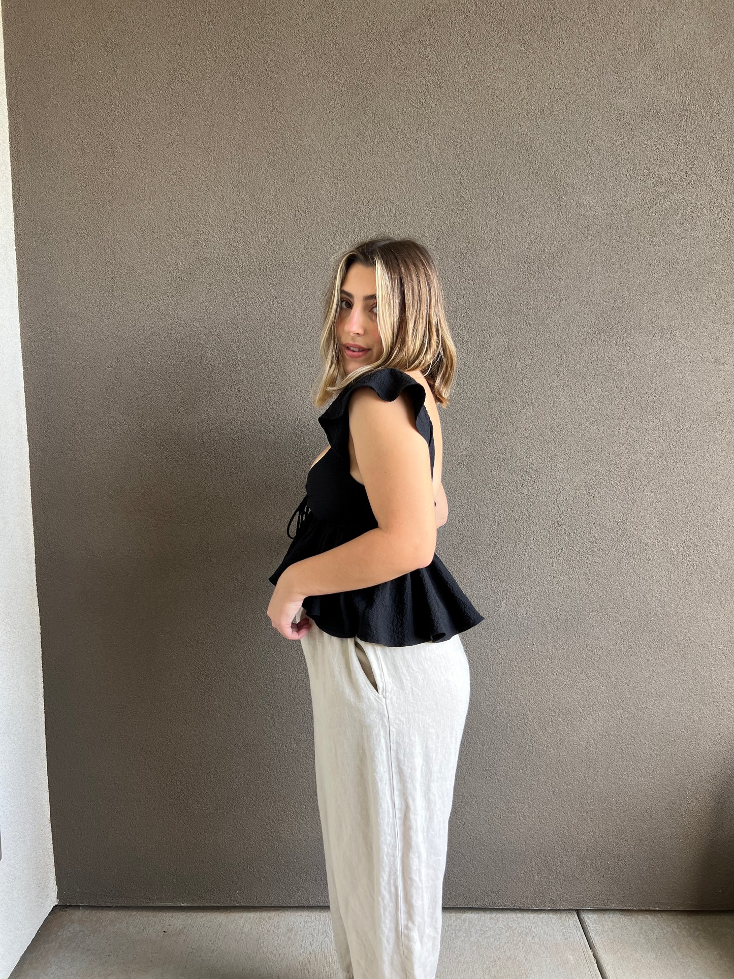 Black Fluttery Blouse (XS)