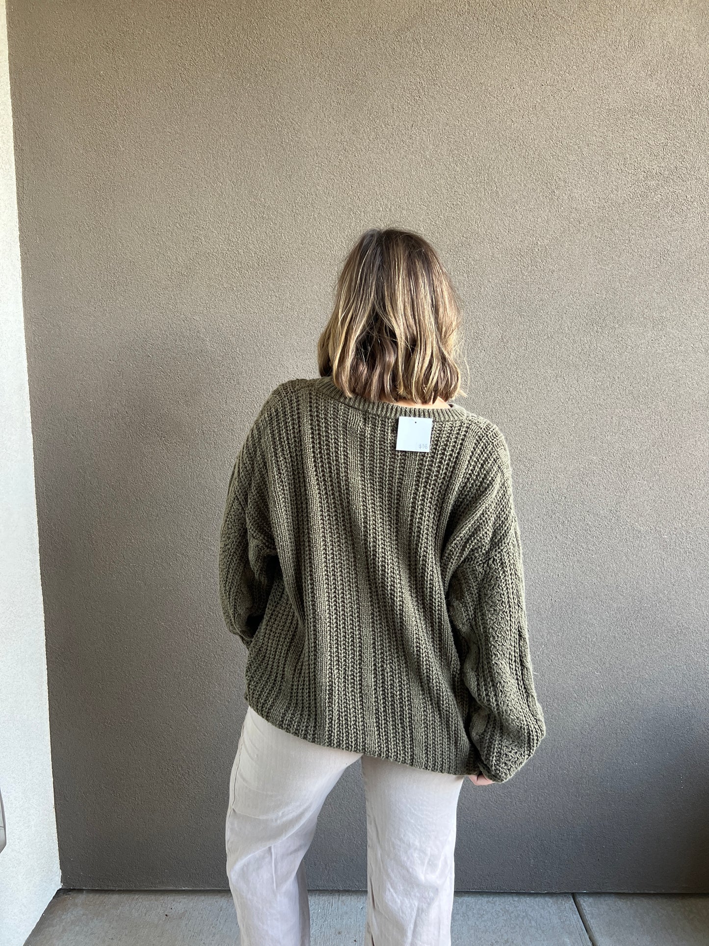 Vintage Moss Chunky Sweater (M)