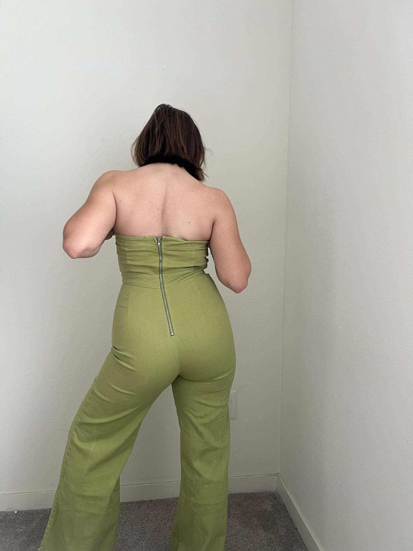 Flared Green Jumpsuit (S)