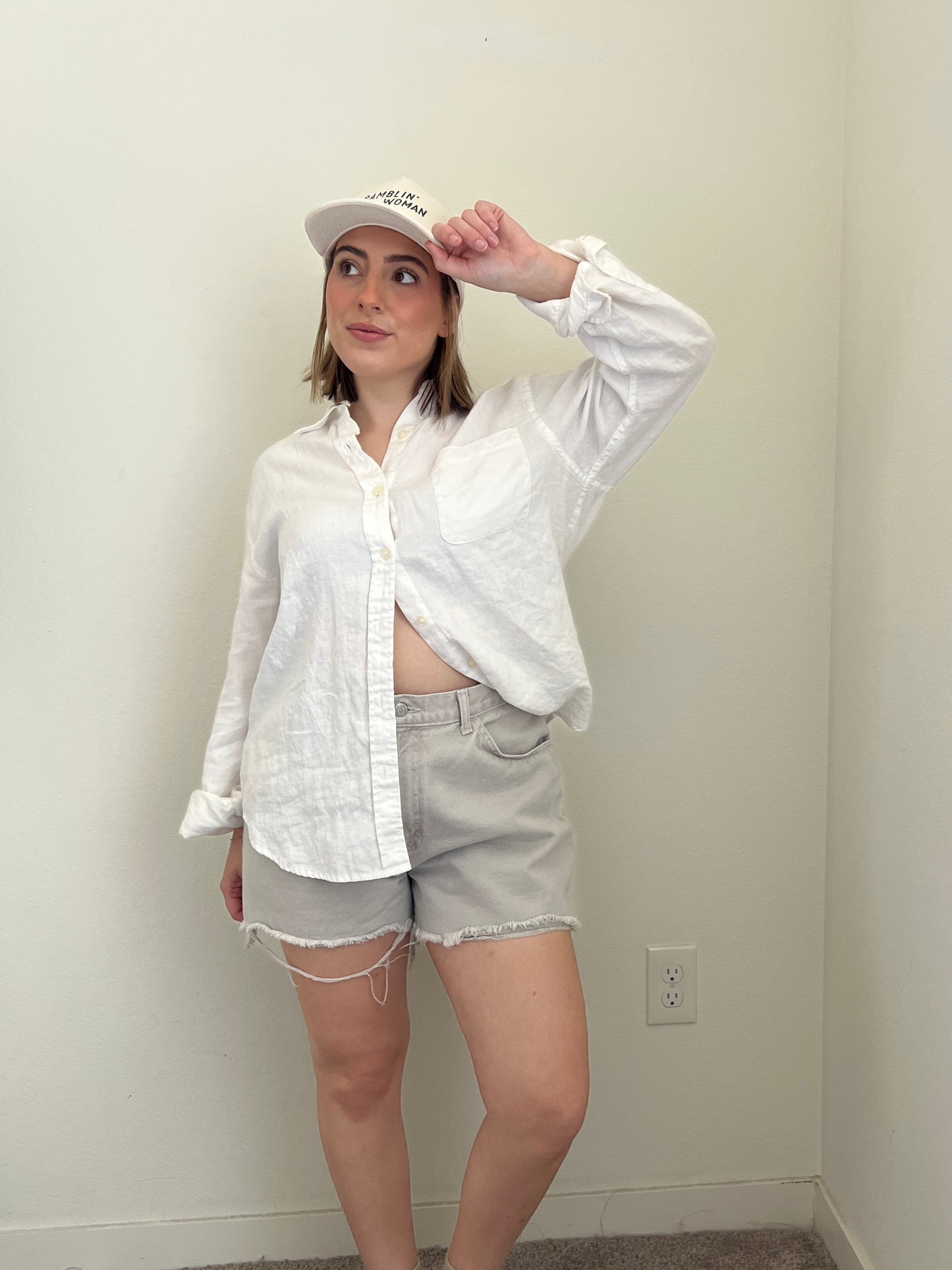 Linen Button Up Shirt (M)