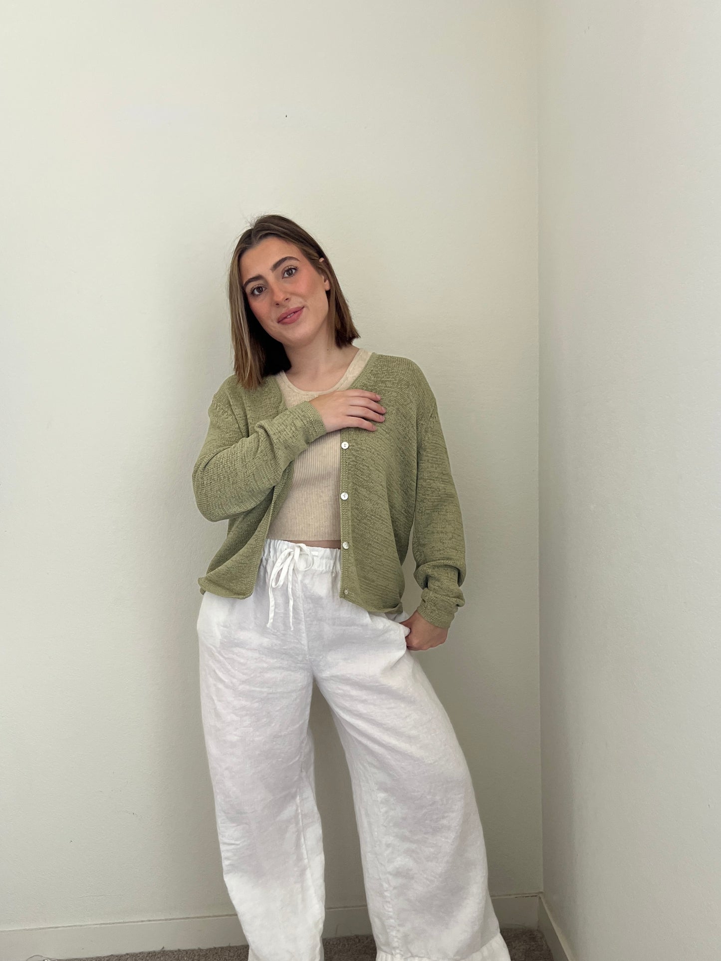 Vintage Green Cardigan (M)