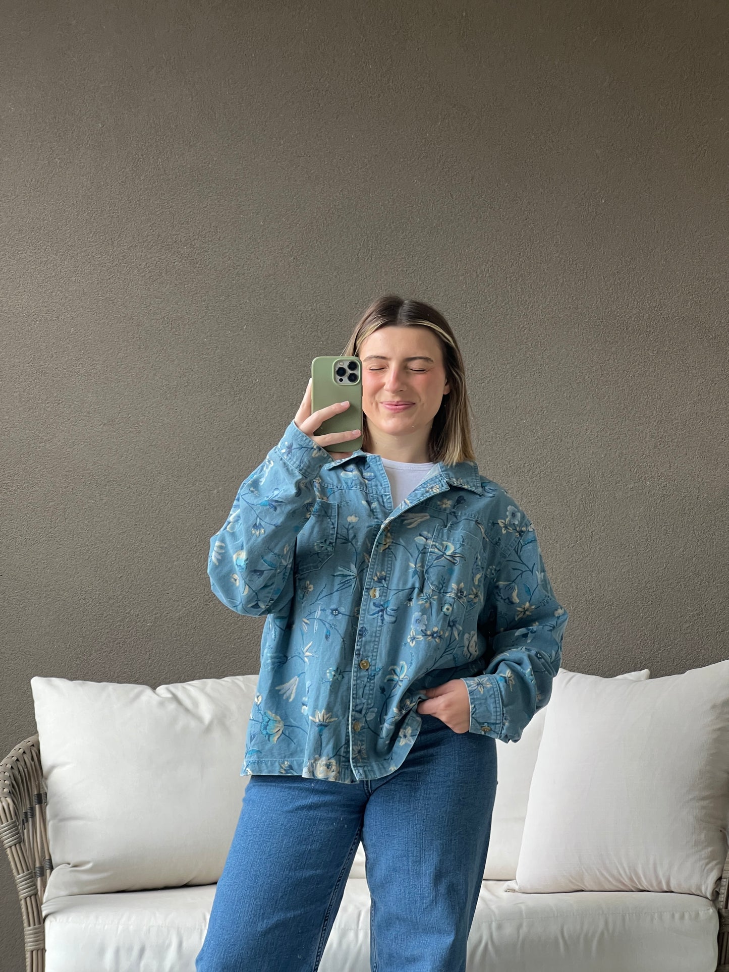Denim Floral Jacket (XL)