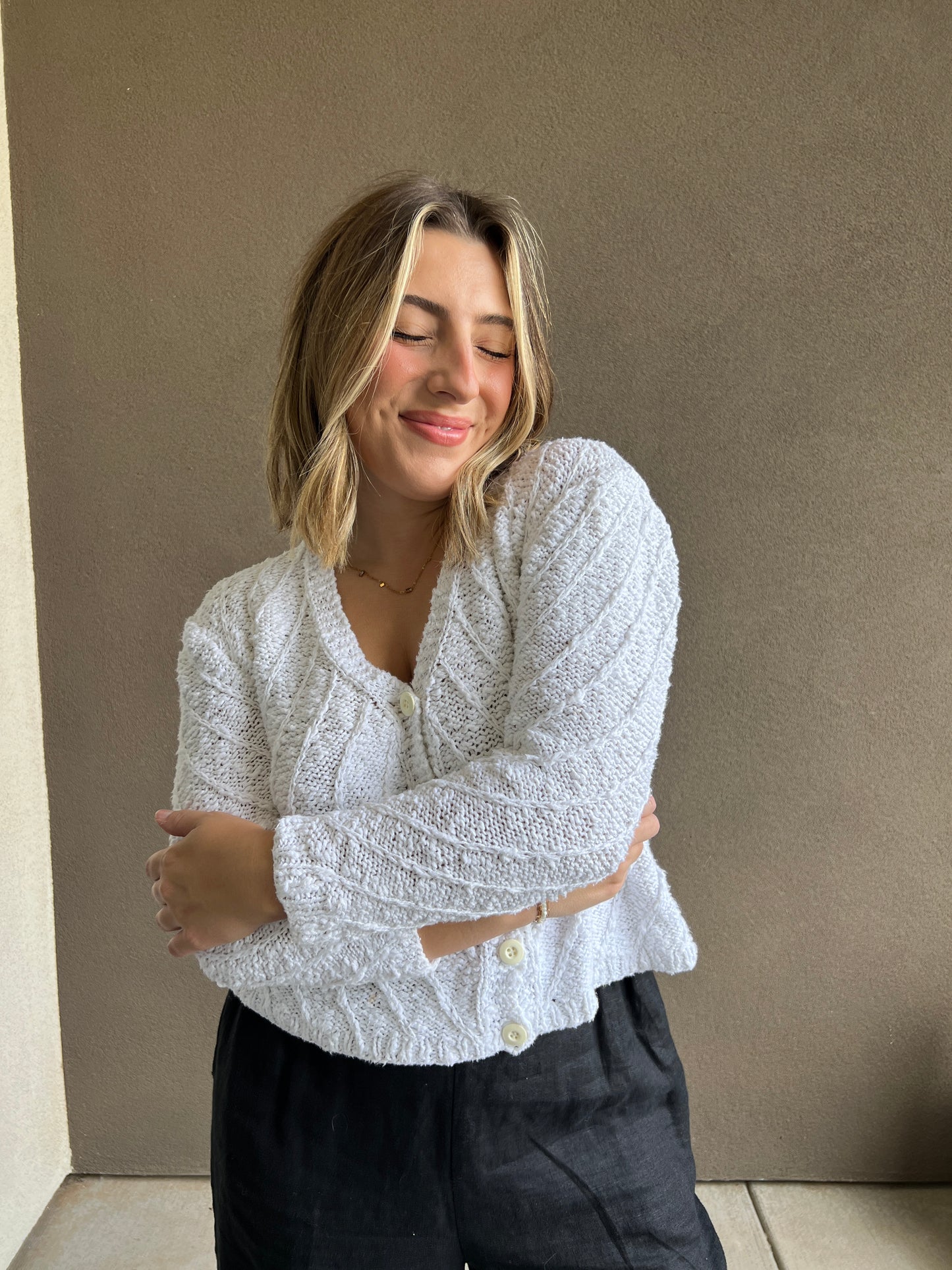 Vintage White Cardigan (S)