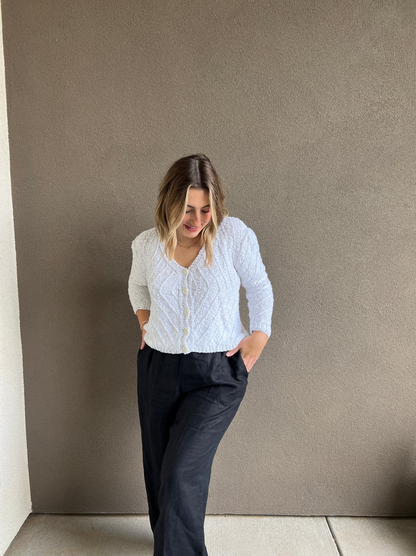Vintage White Cardigan (S)