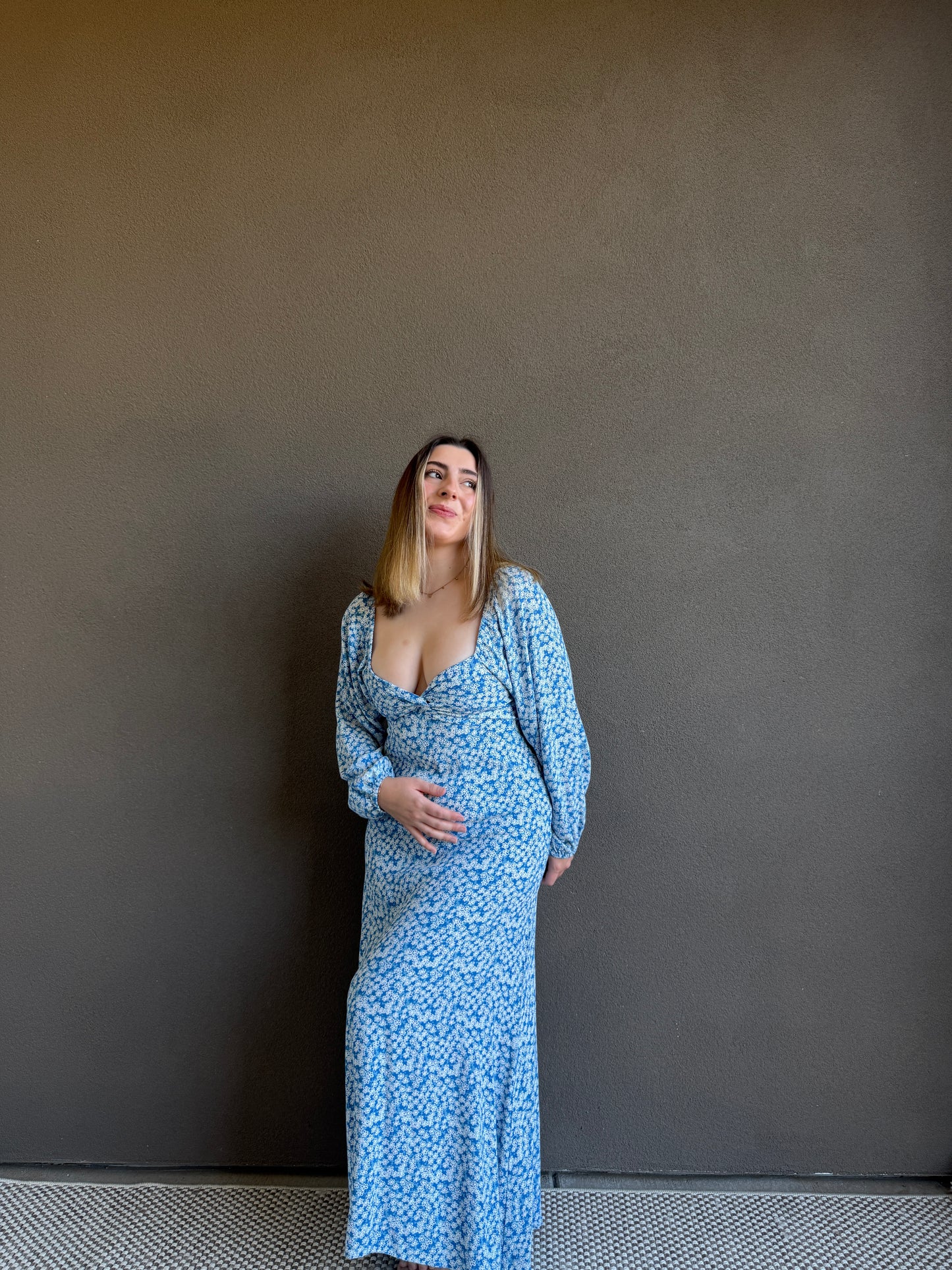 Blue Floral Maxi Dress (2)