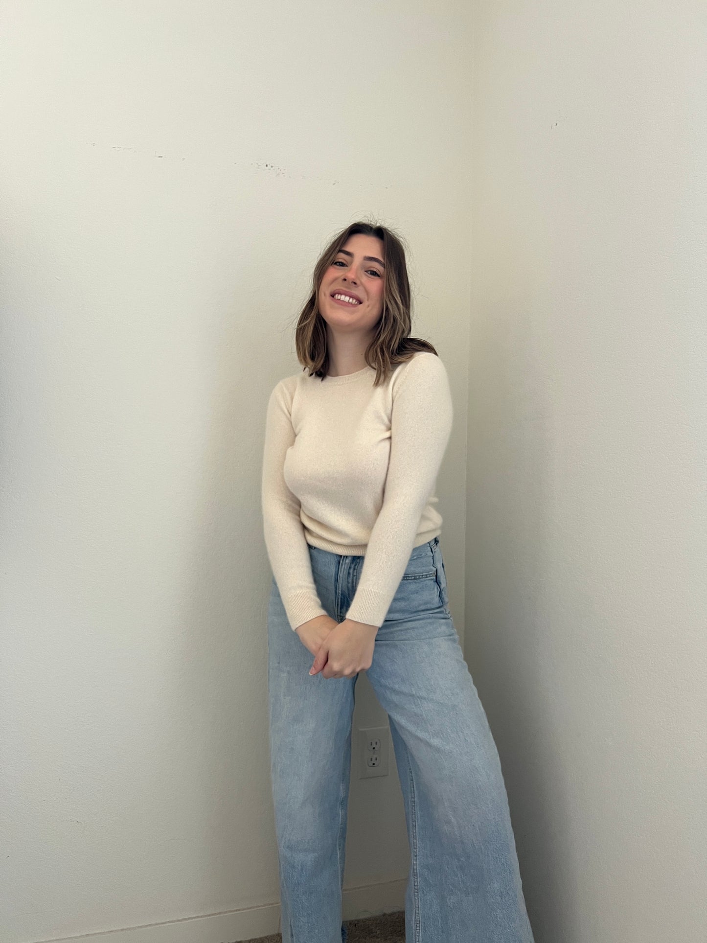 Cream Cashmere Sweater (S)