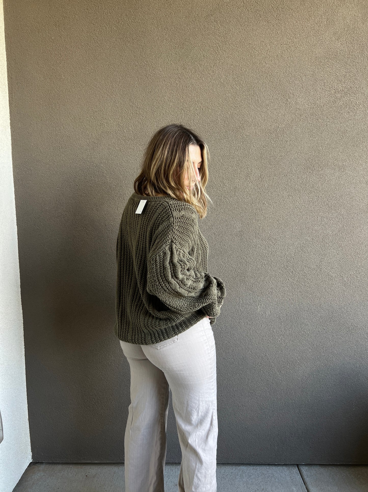 Vintage Moss Chunky Sweater (M)
