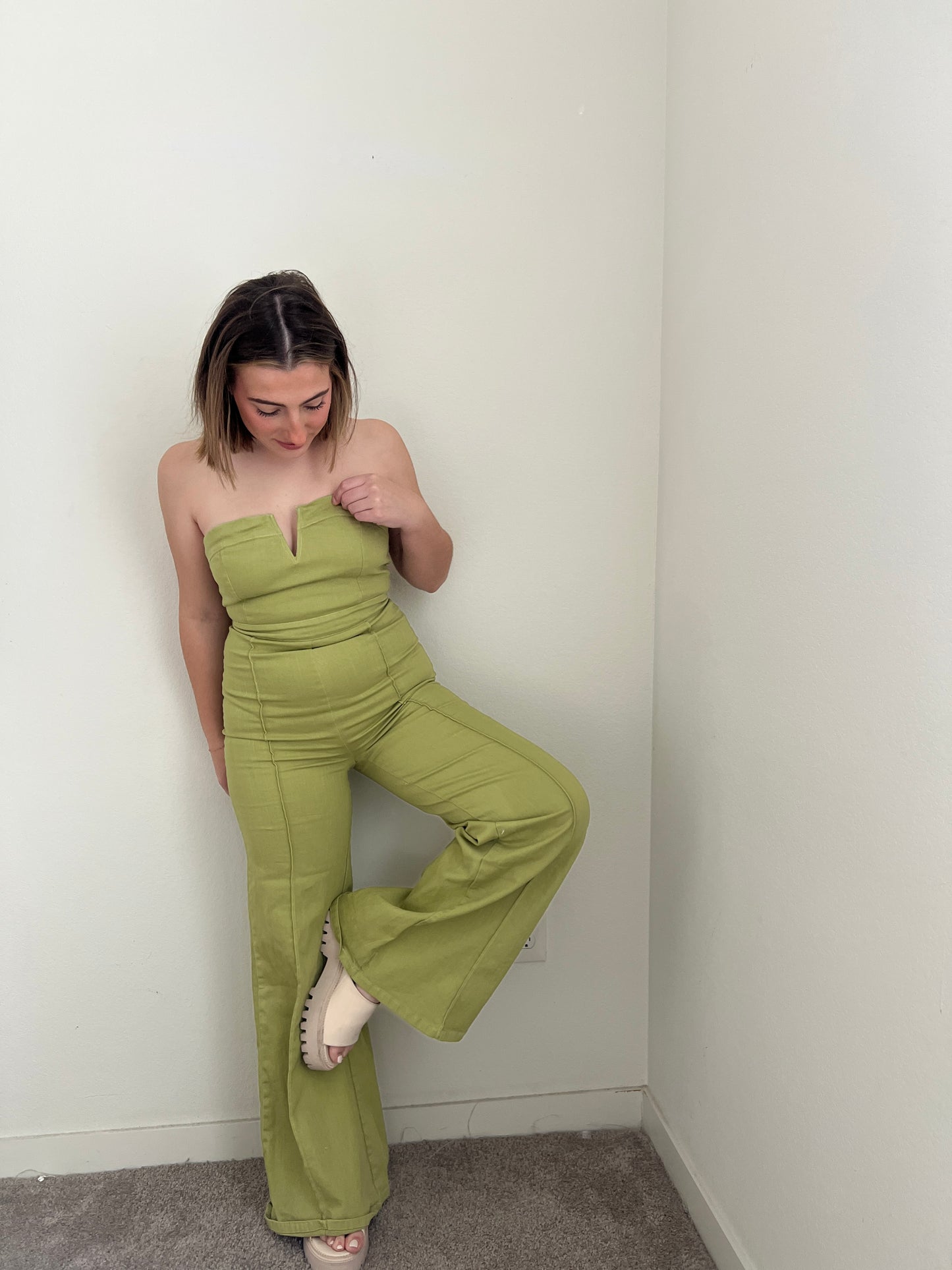 Flared Green Jumpsuit (S)