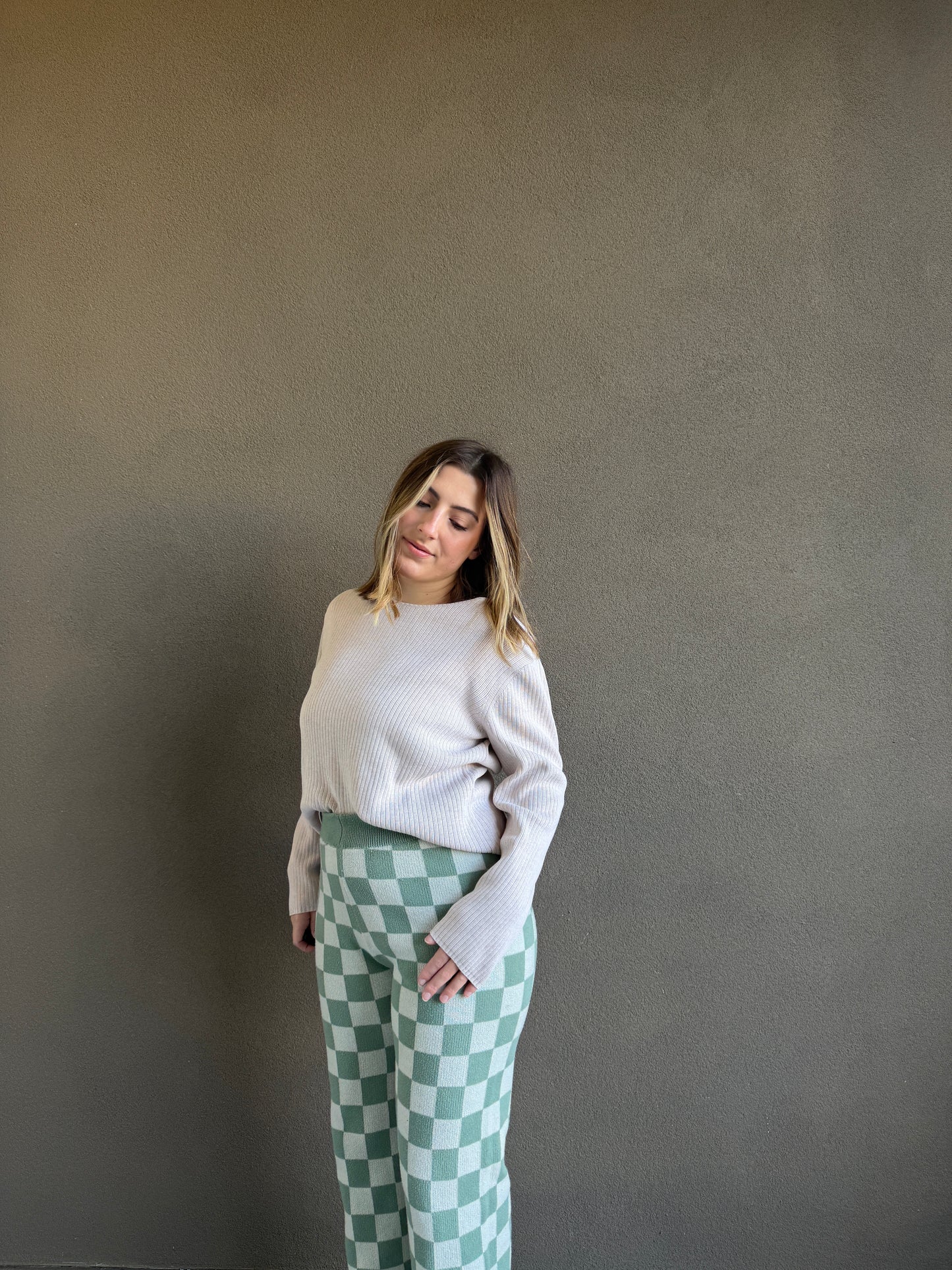 Sage Checkered Pants (M)