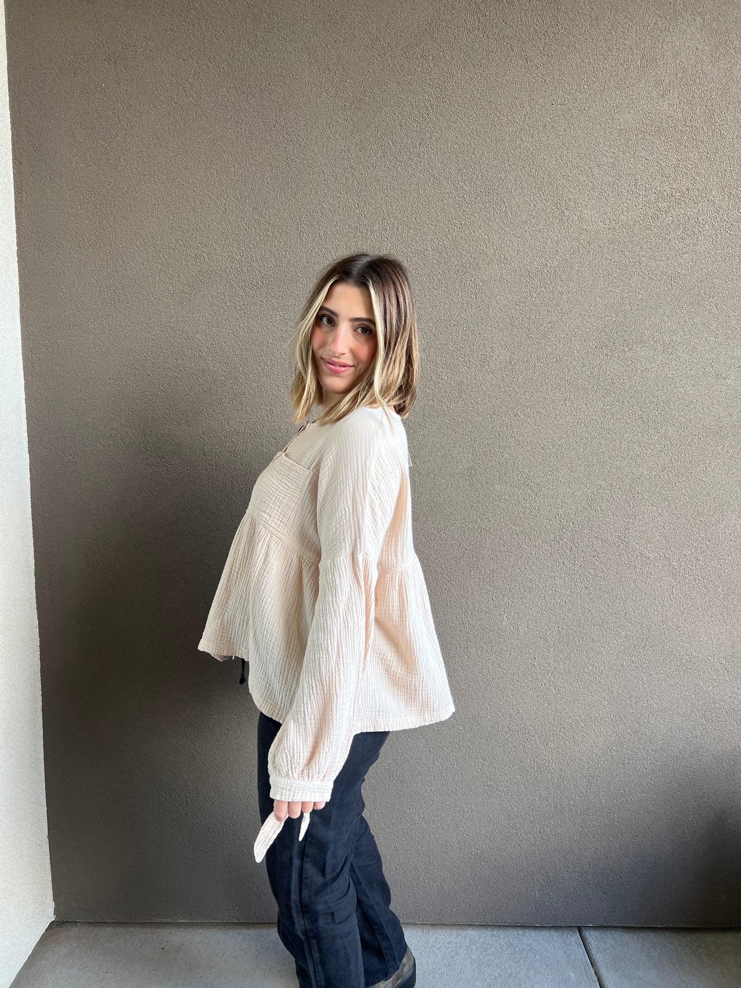 Cream Gauze Blouse (M)