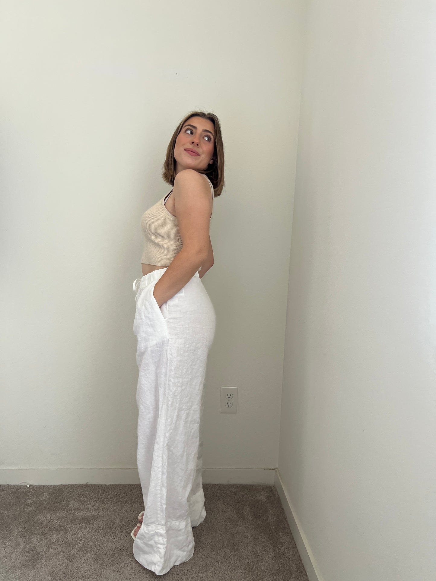 White Linen Pants (M)