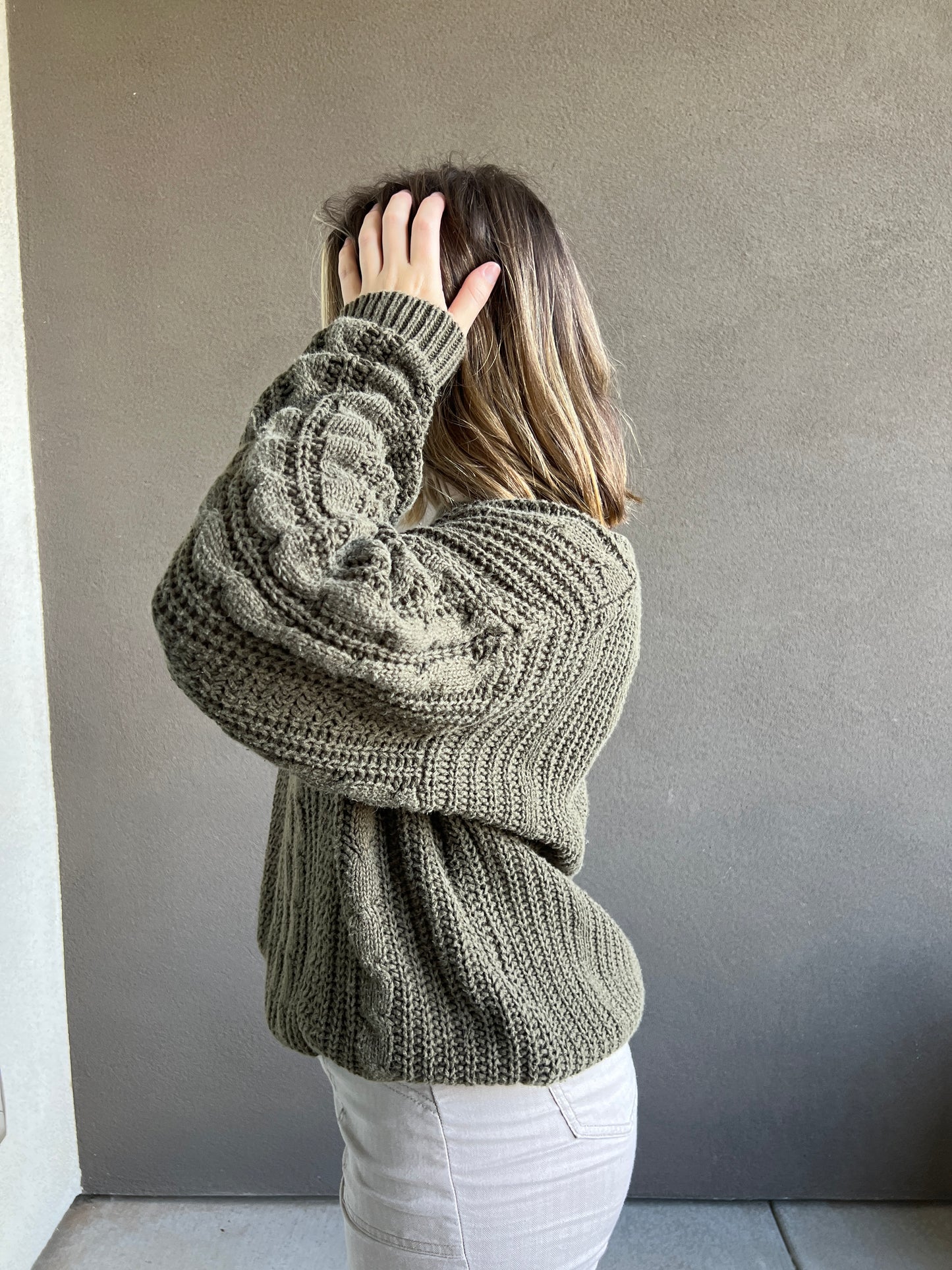 Vintage Moss Chunky Sweater (M)