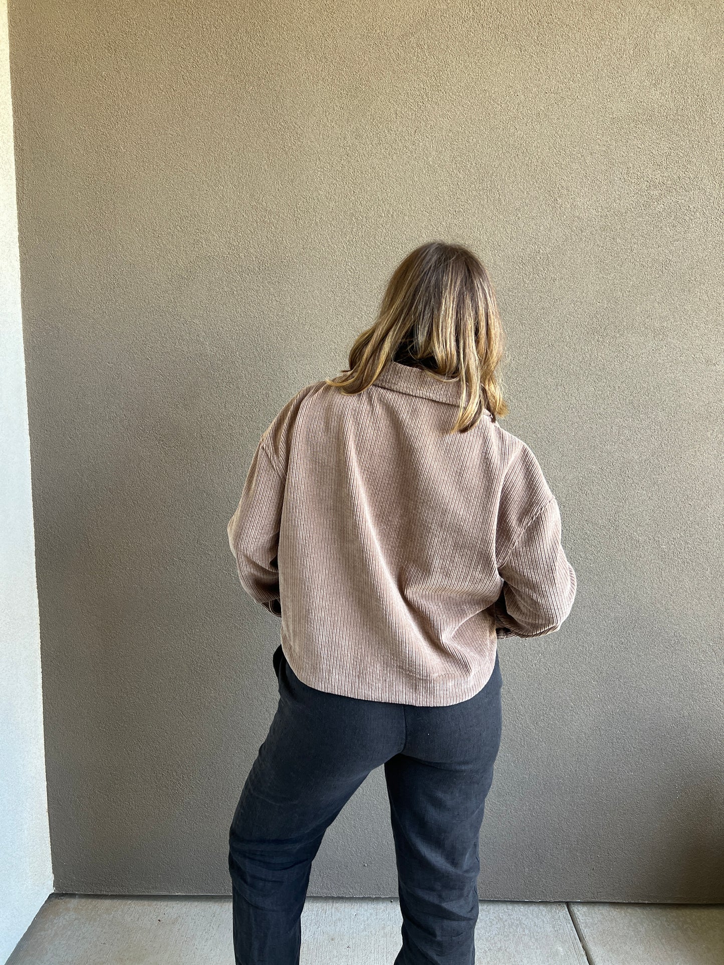 Cropped Corduroy Shacket (M)