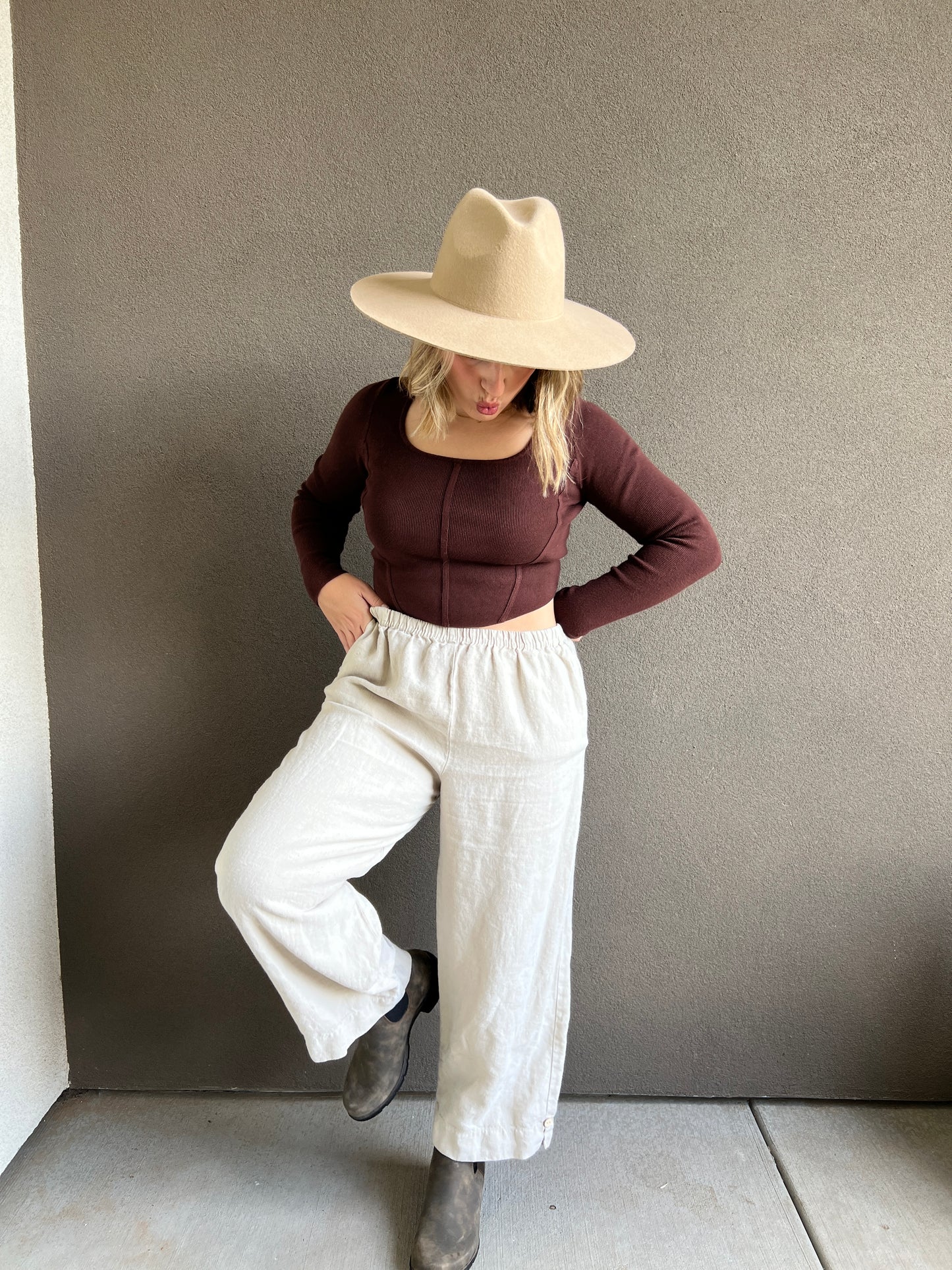 Vintage Linen Easy Pants (M)