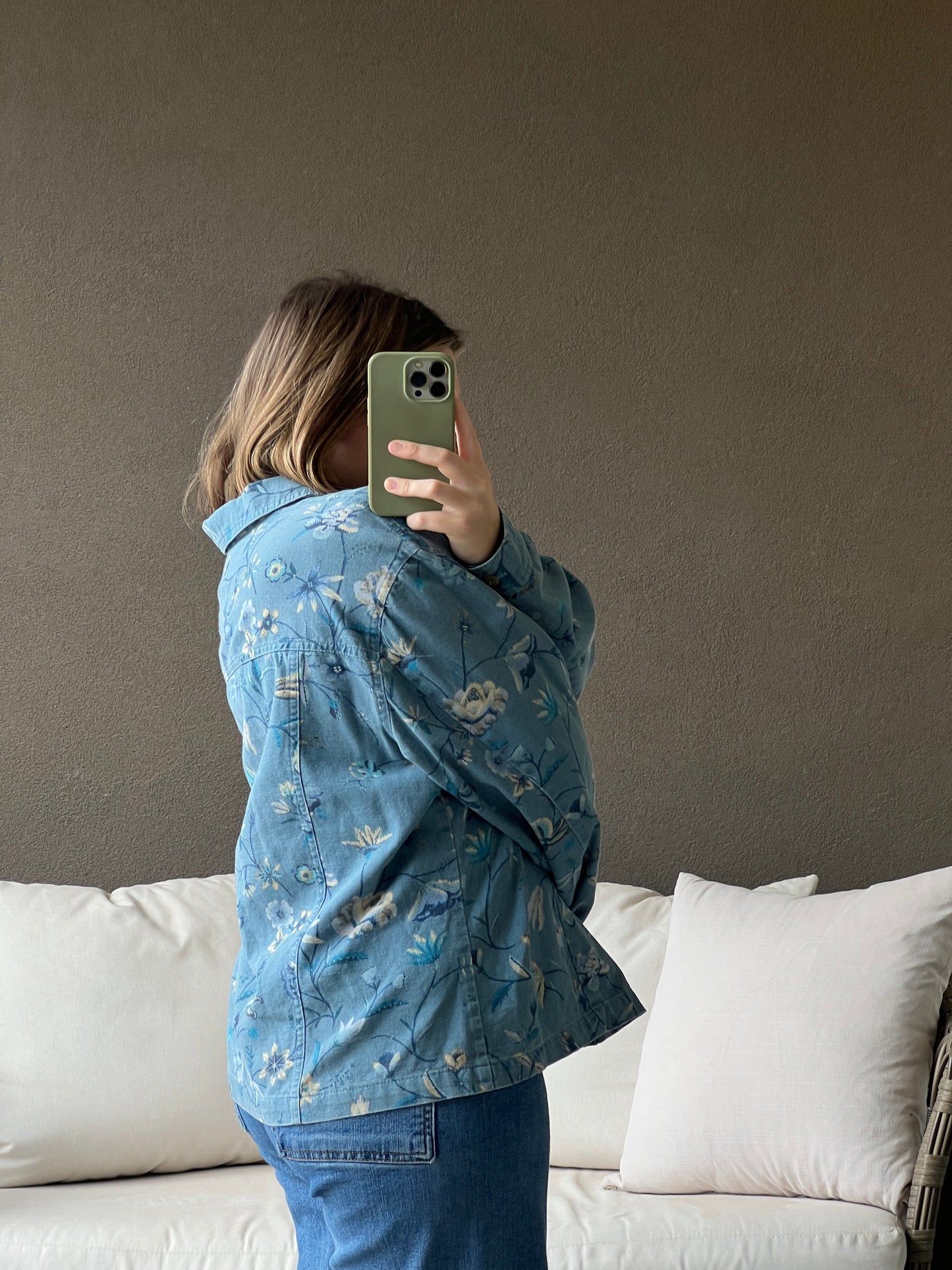 Denim Floral Jacket (XL)