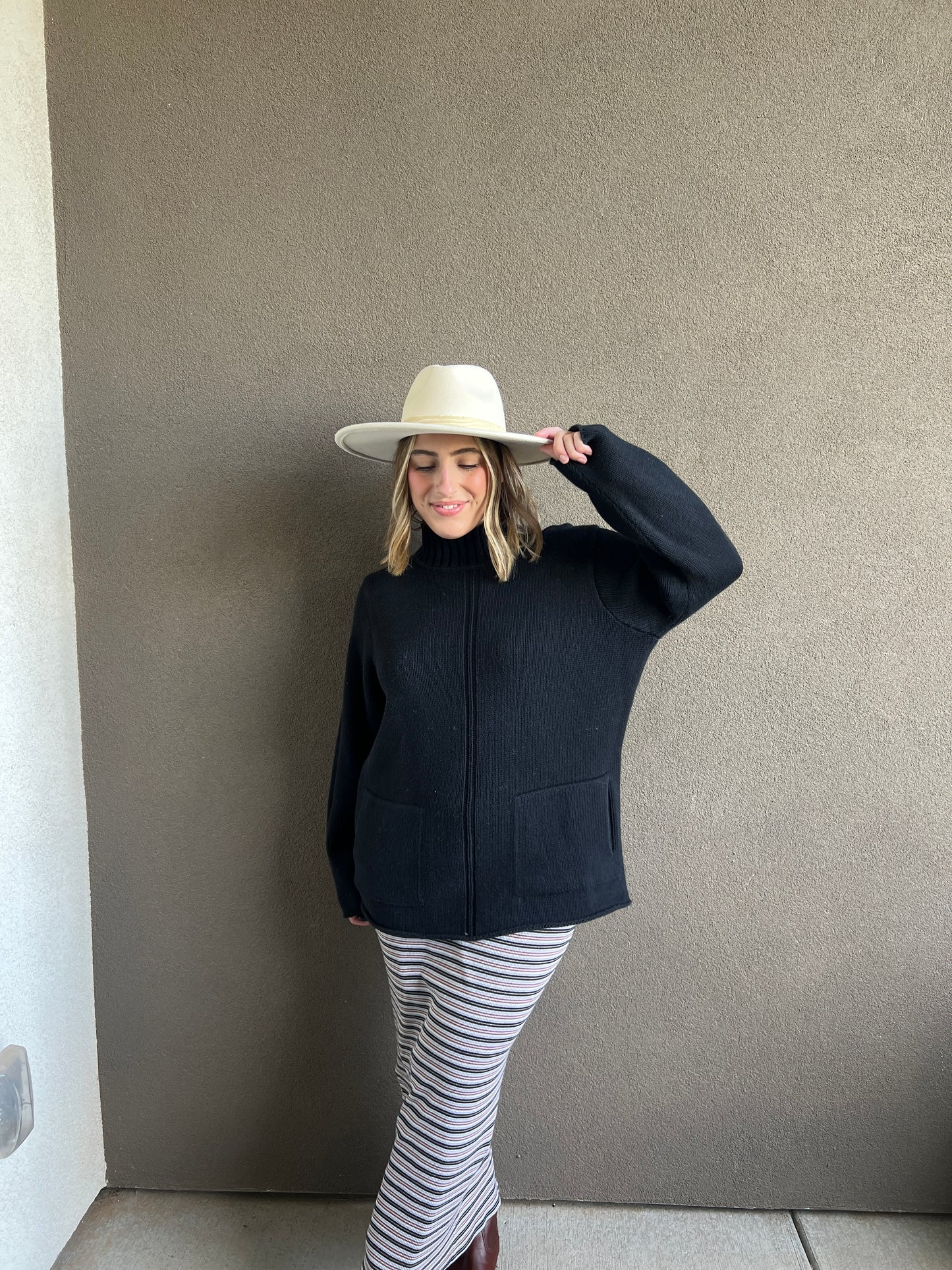 Black Vintage Pocket Sweater (OS)