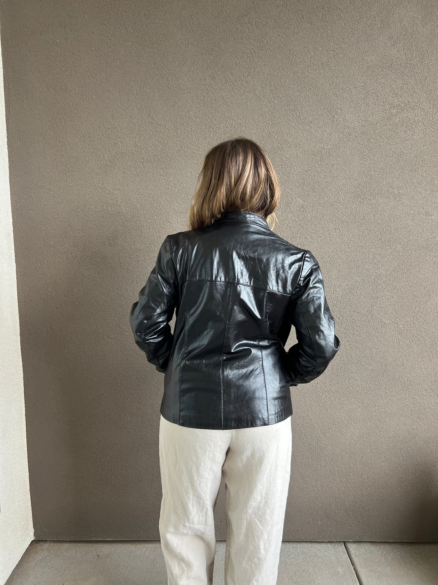 Leather Zip Up Jacket (M)