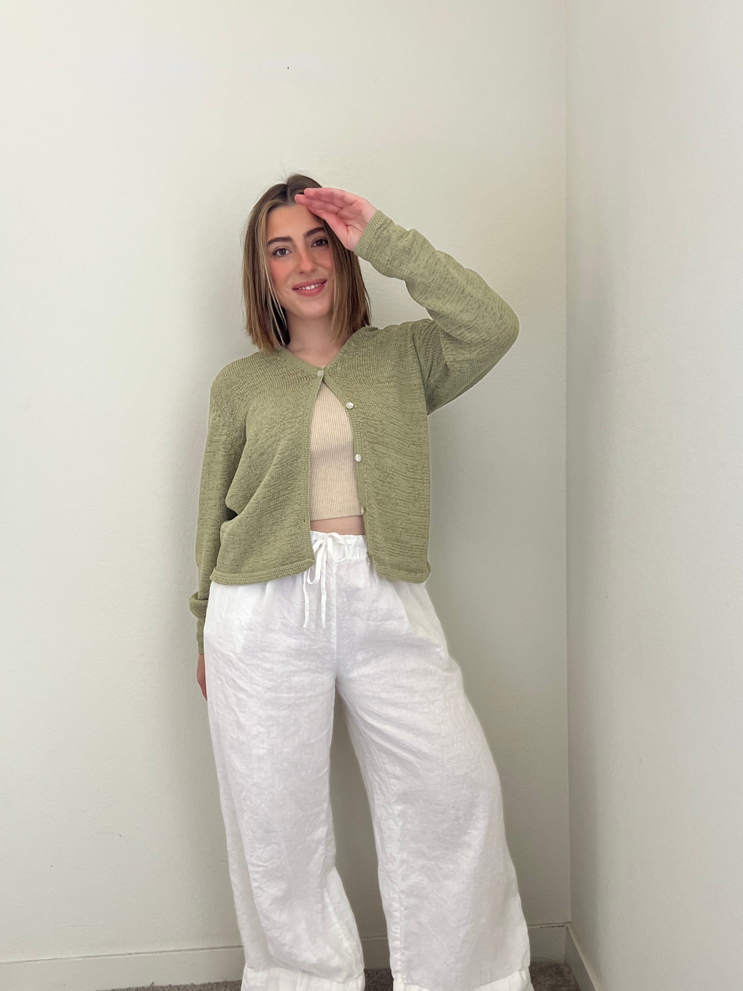 Vintage Green Cardigan (M)