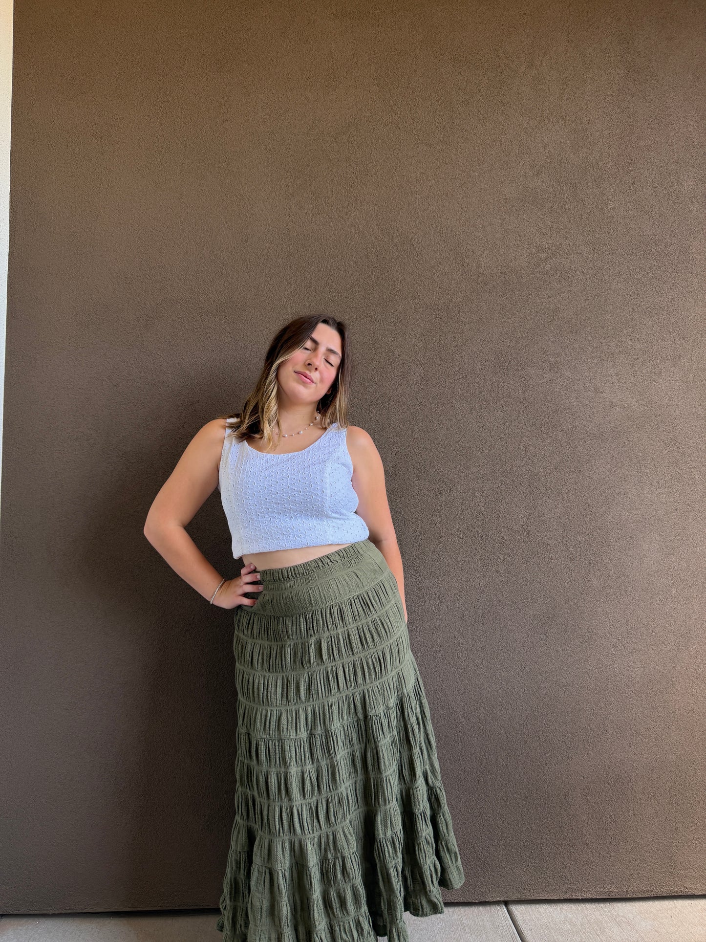 Green Midi Skirt (S)