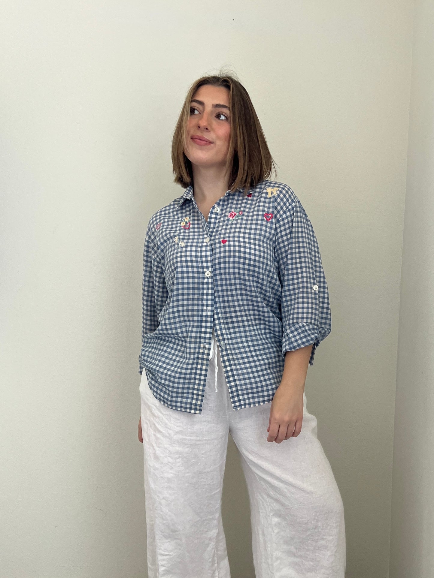 Embroidered Gingham Shirt (P)