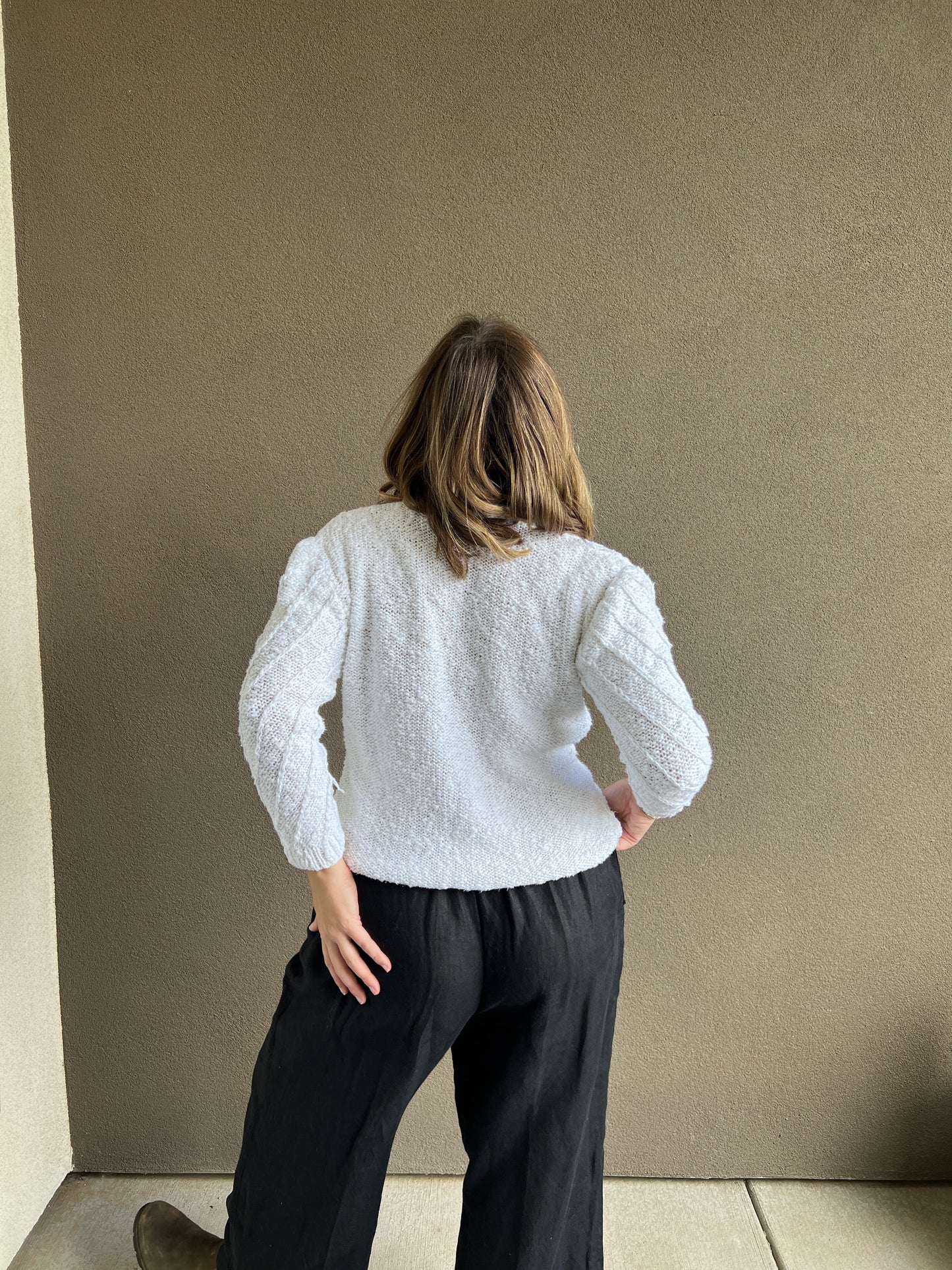 Vintage White Cardigan (S)