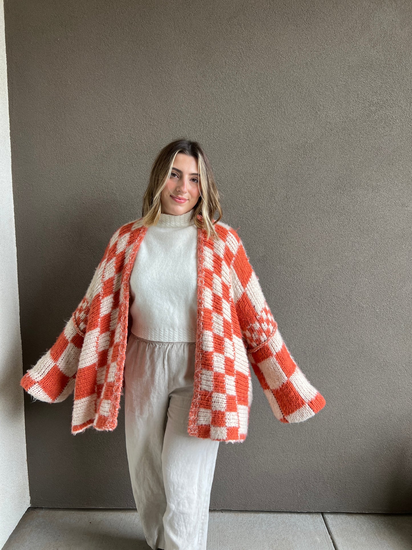 Free People Checkered Cardigan (XS/S)