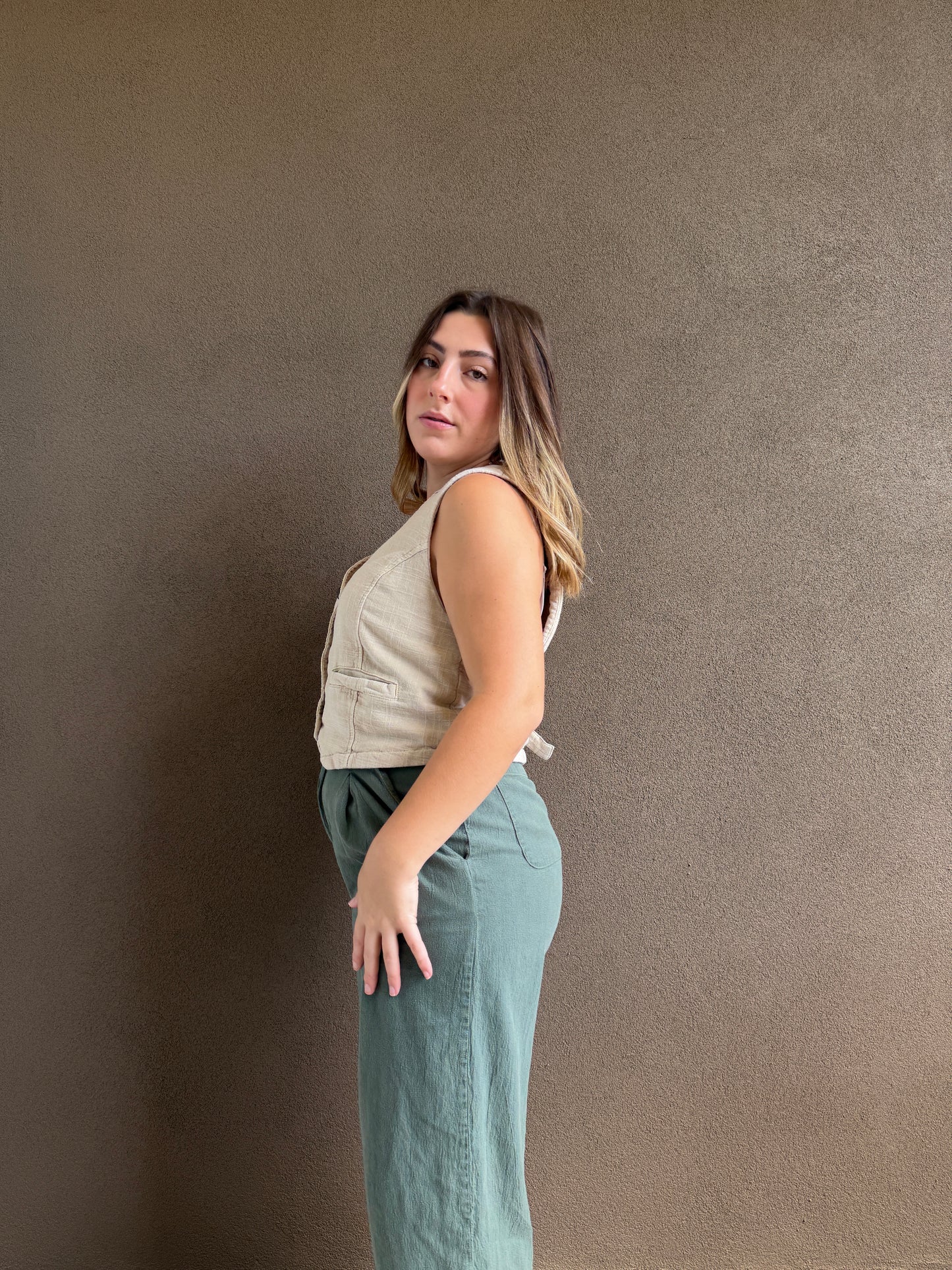 Green Wide Leg Pants (4)