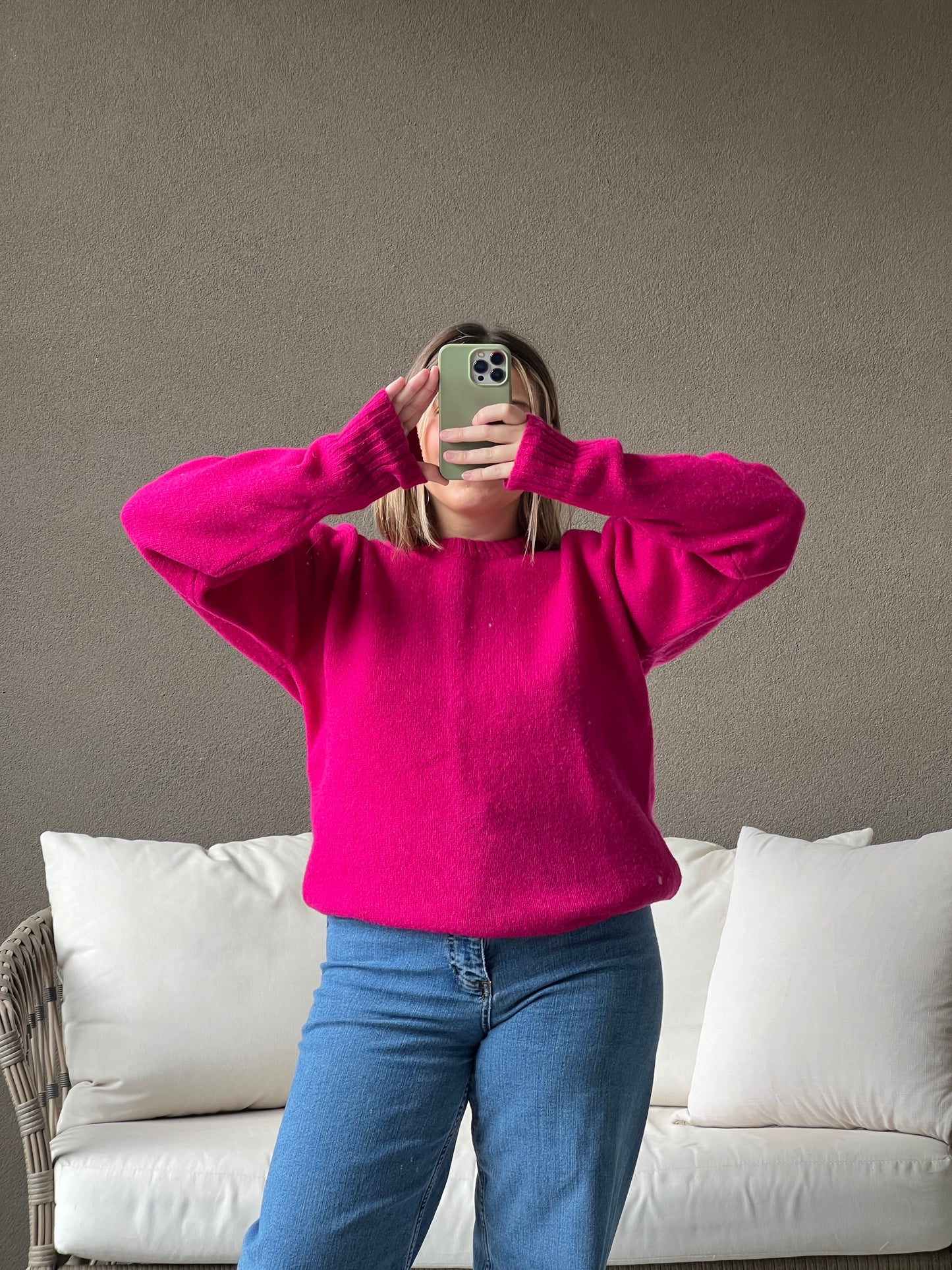 Hot Pink Wool Sweater (M)