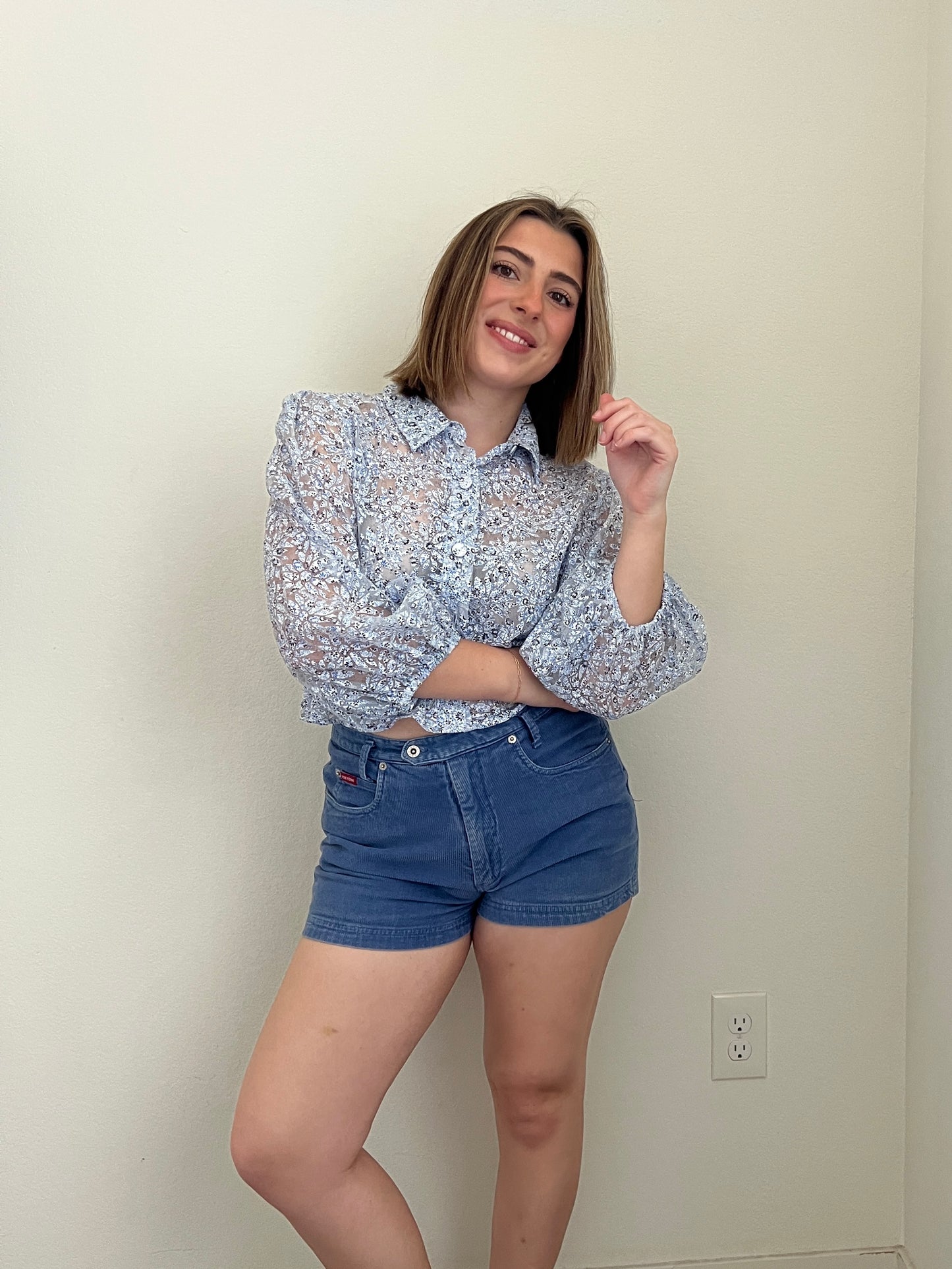Blue Corduroy Shorts (28"w)
