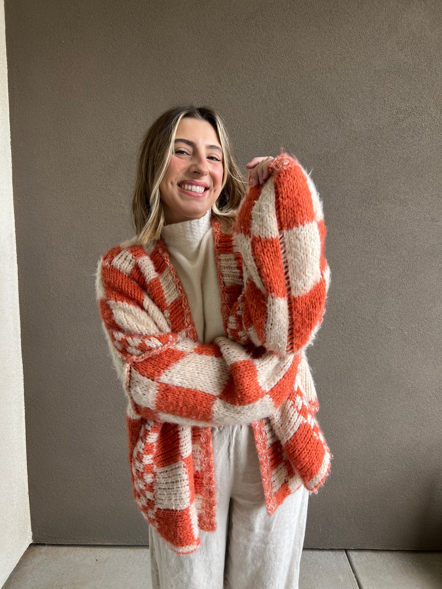 Free People Checkered Cardigan (XS/S)