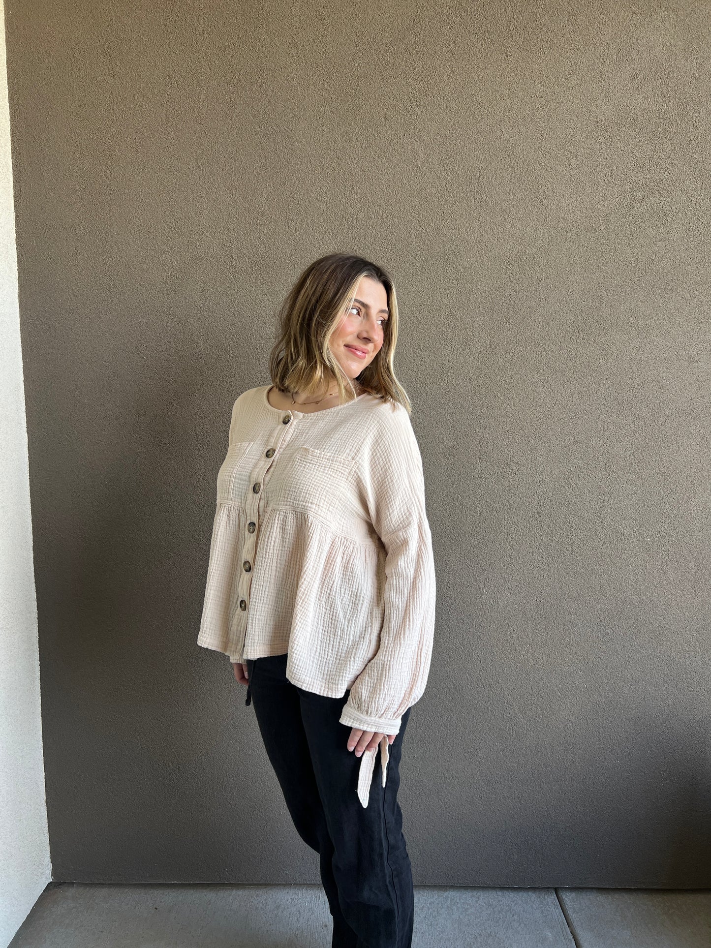 Cream Gauze Blouse (M)