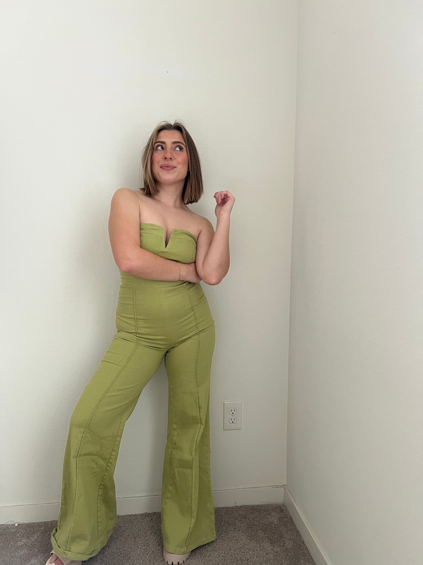 Flared Green Jumpsuit (S)