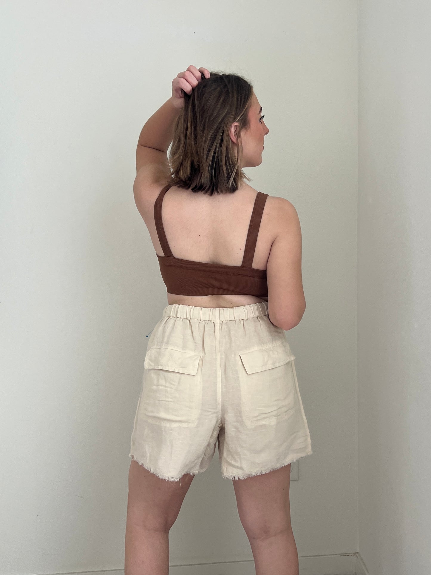 Free People Linen Blend Shorts (M)