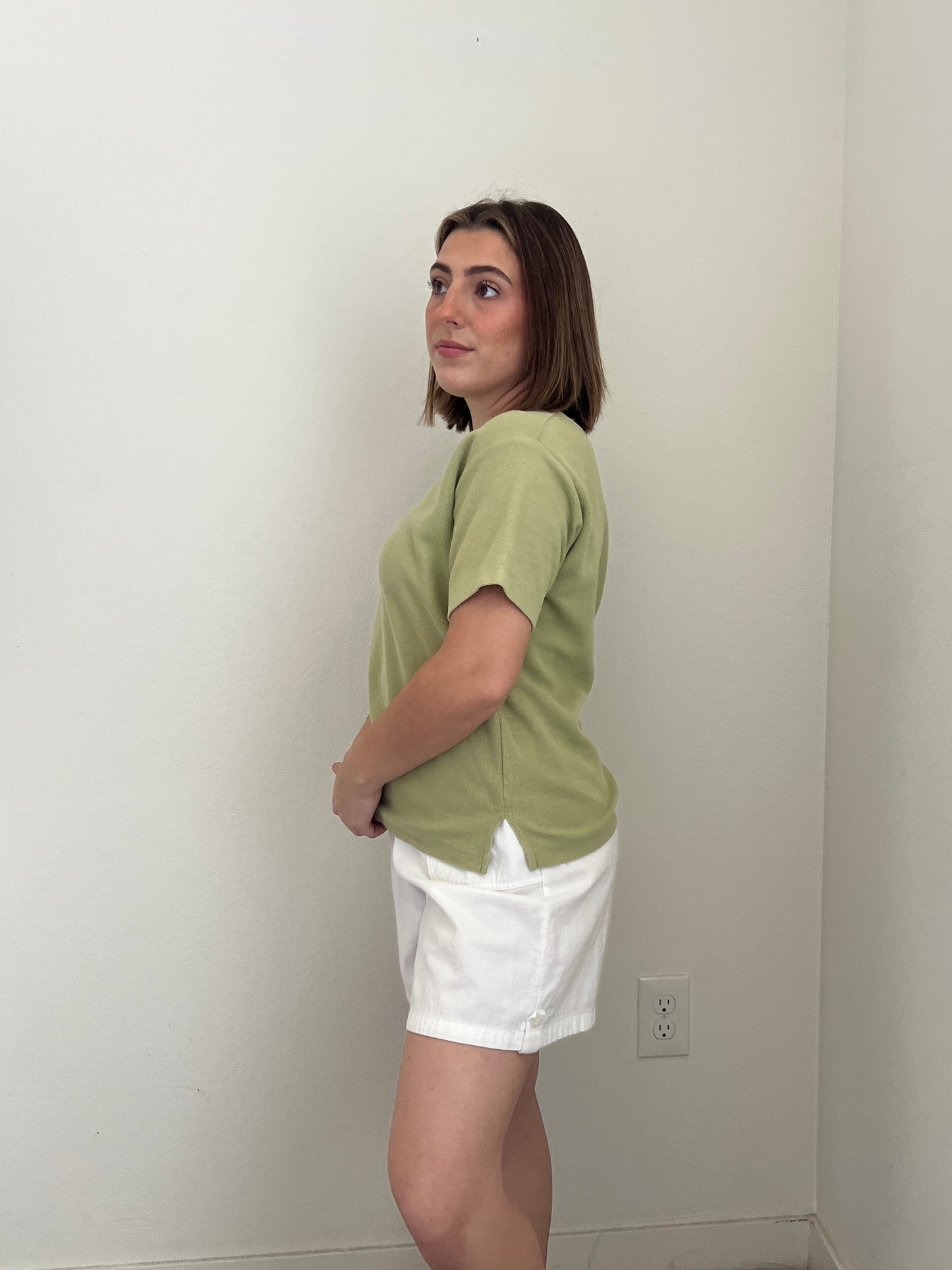 Green Flower Patch Tee (L)