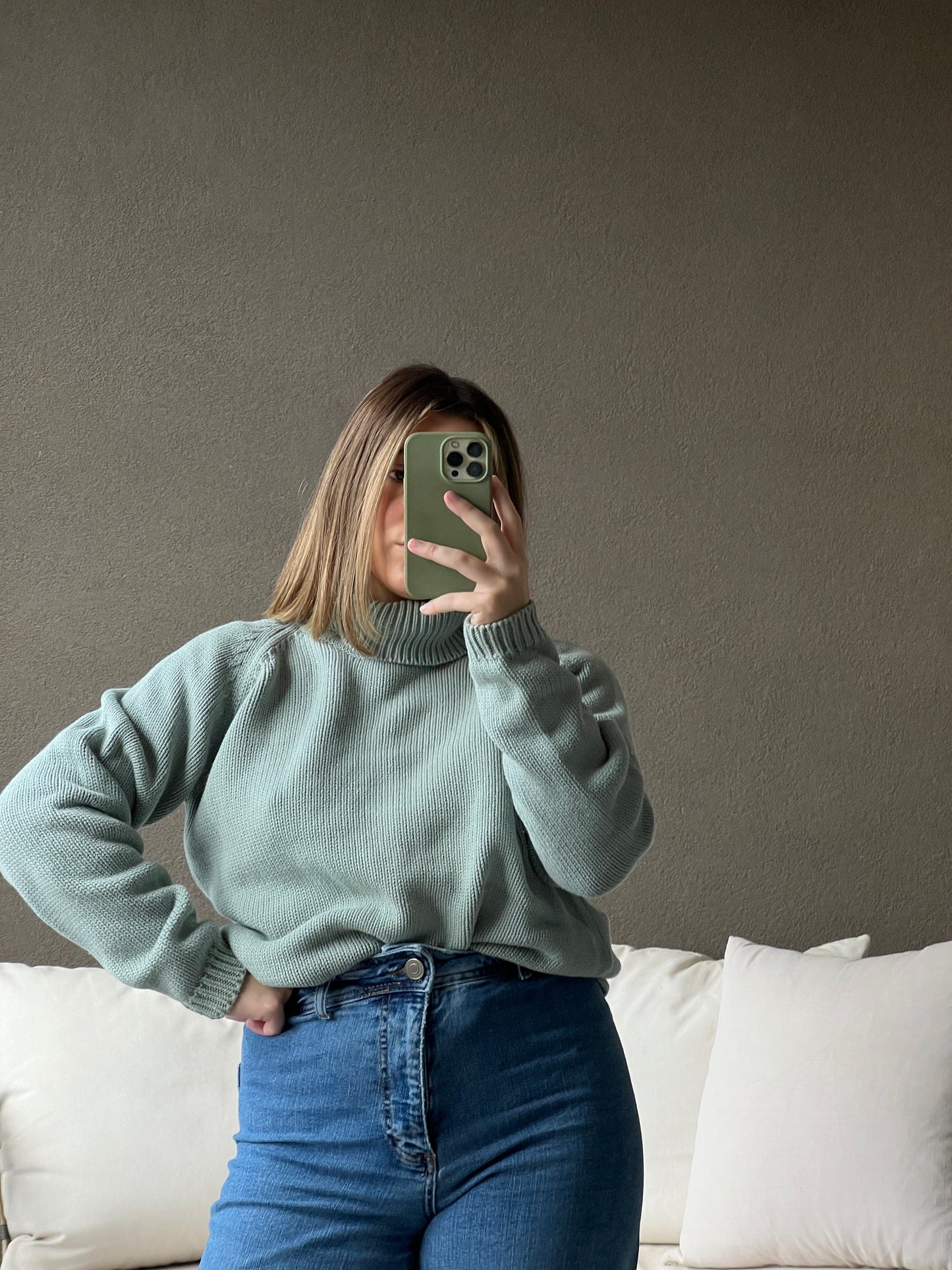 Minty Turtleneck Sweater (S)