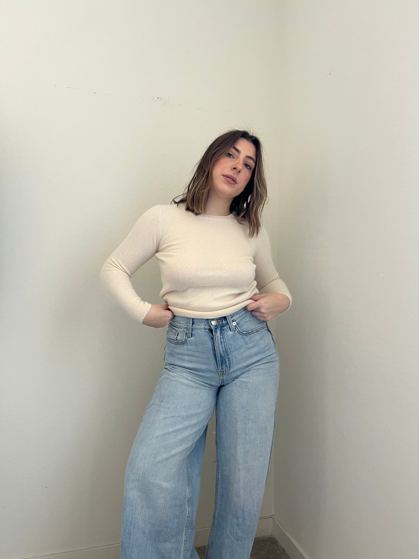 Cream Cashmere Sweater (S)