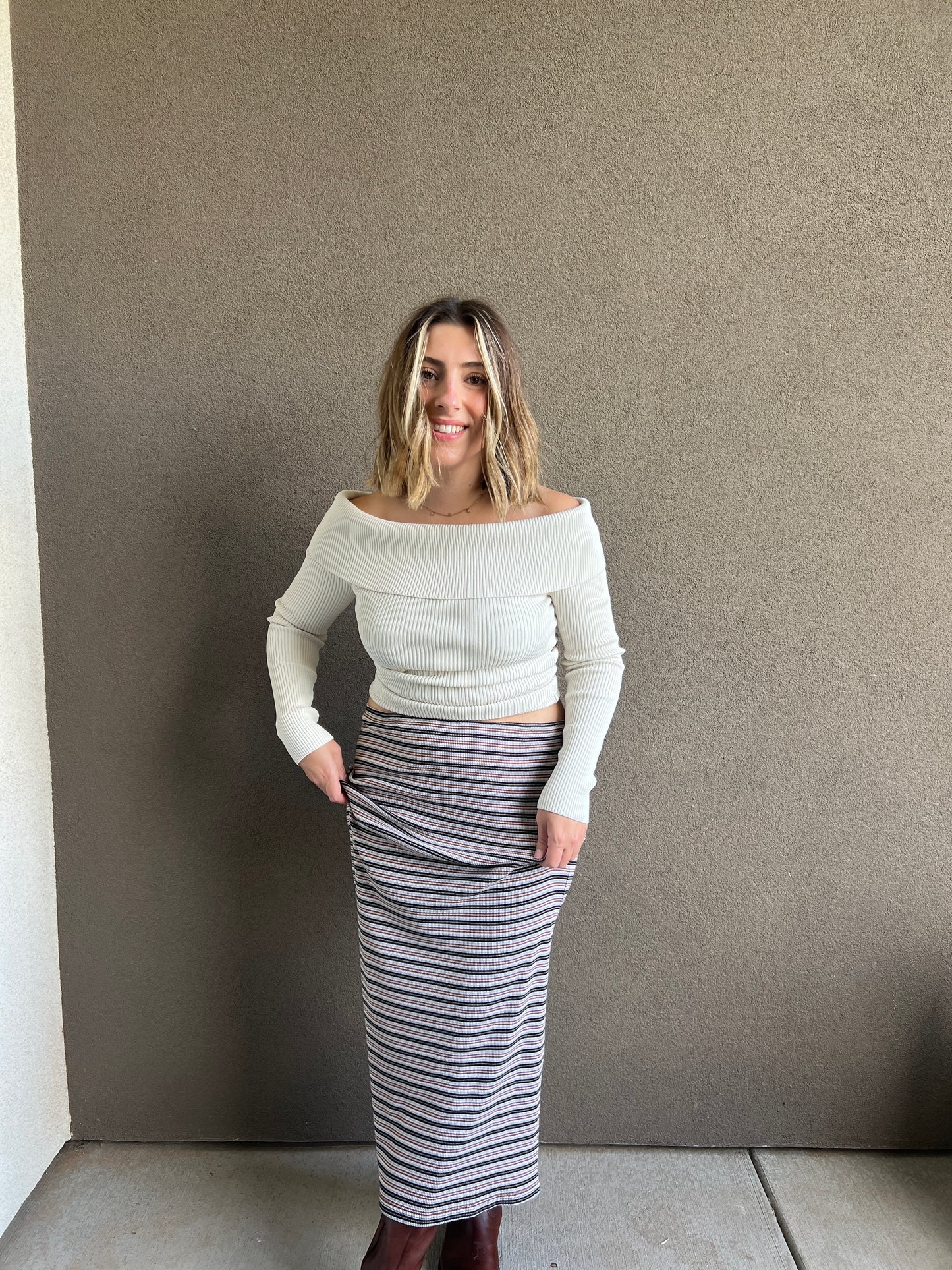 Cream Off The Shoulder Top (S)