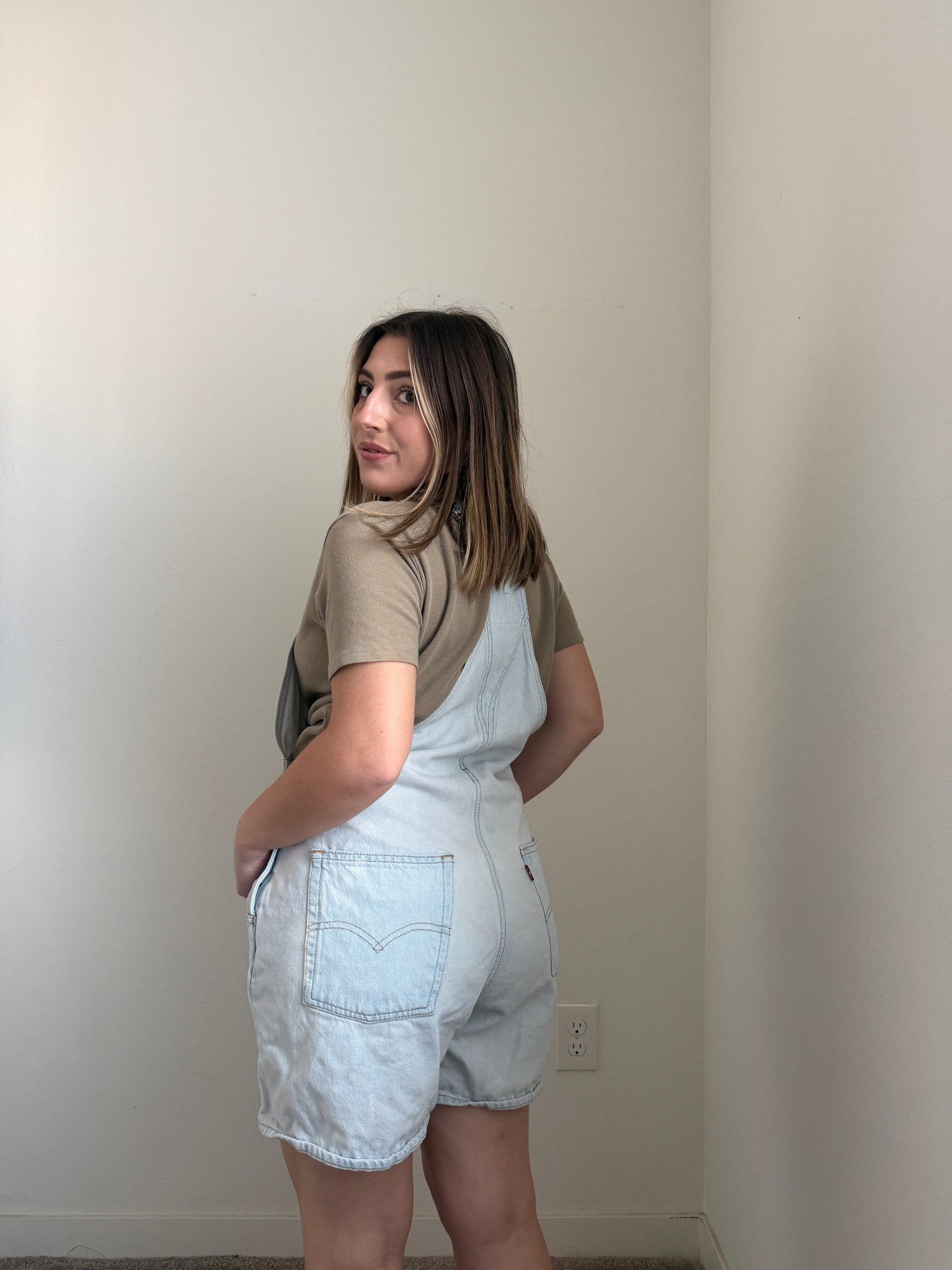 Levi's Light Wash Shortalls (M)