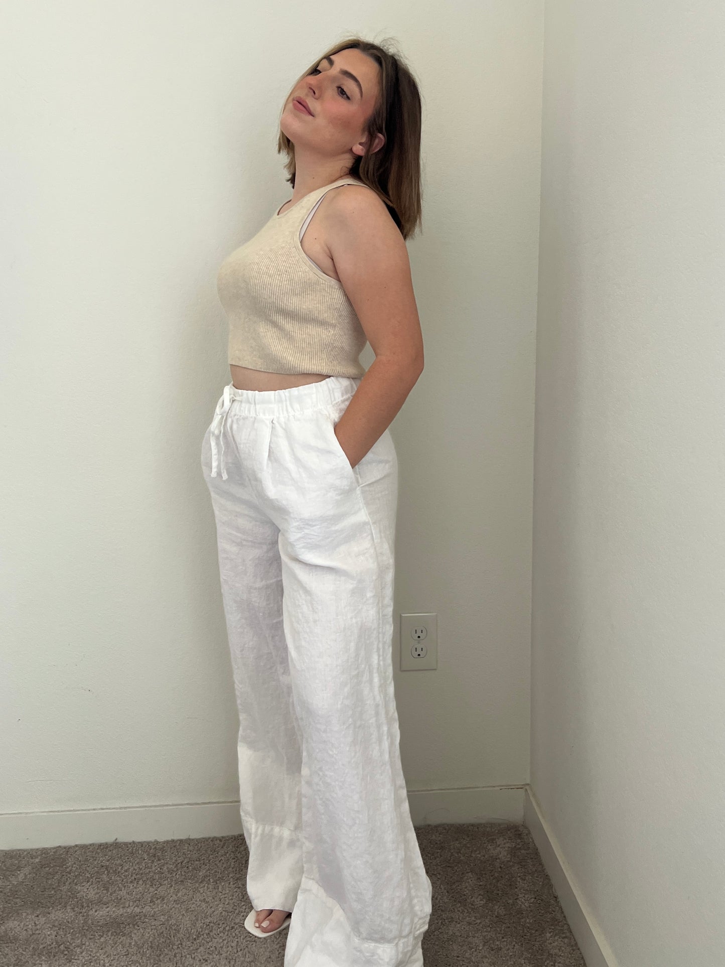 White Linen Pants (M)