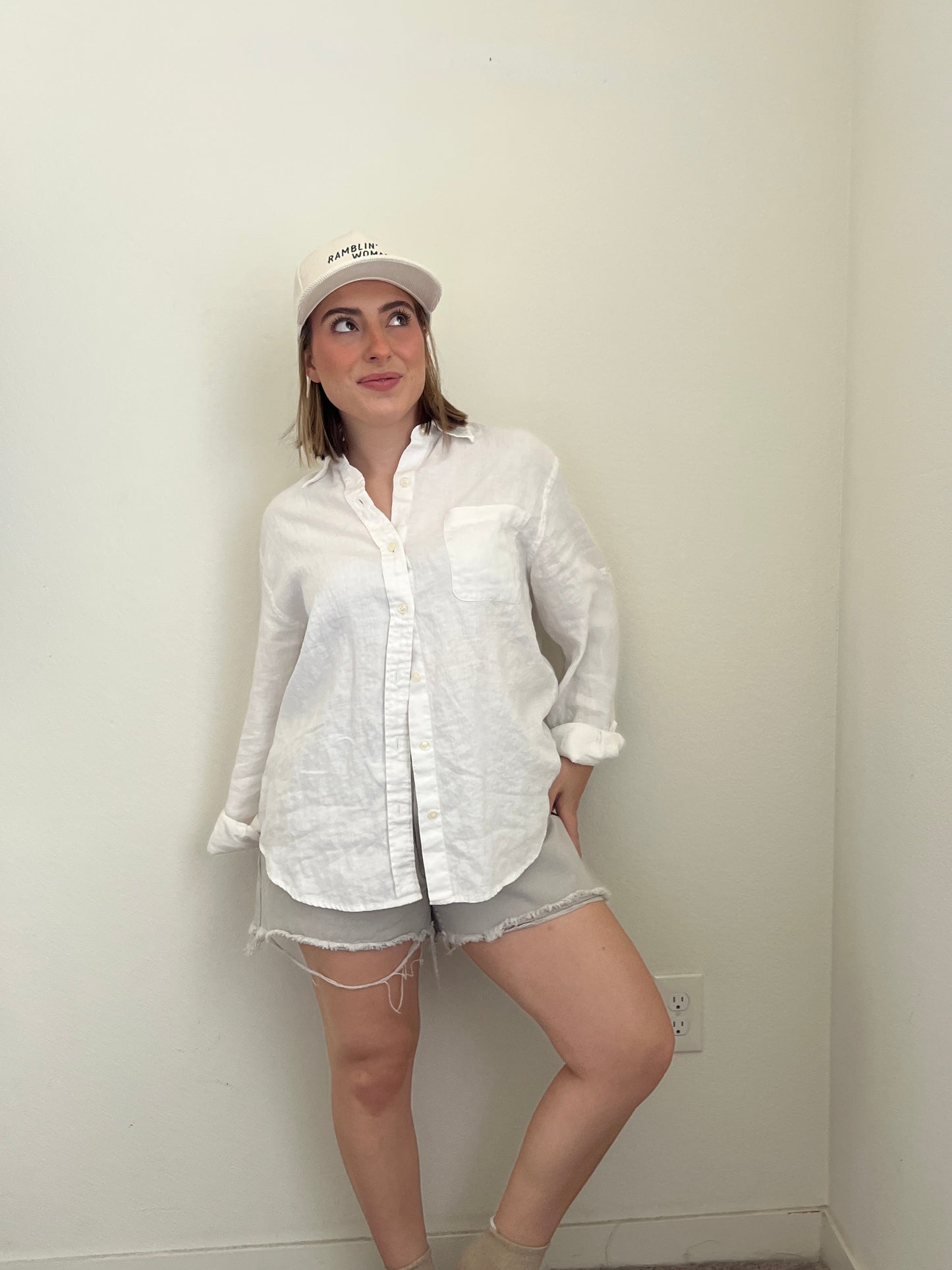 Linen Button Up Shirt (M)