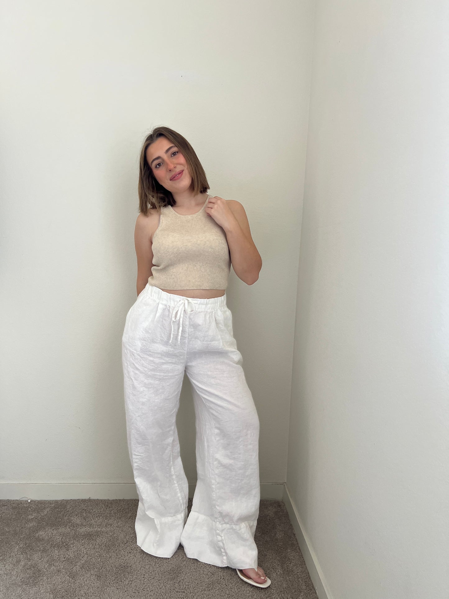 White Linen Pants (M)
