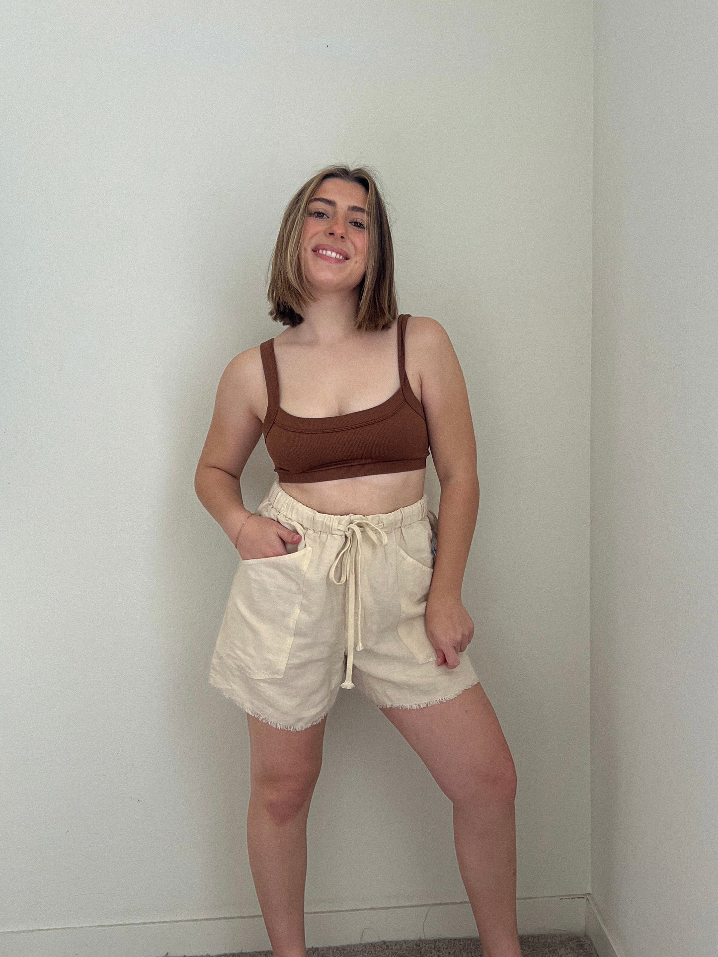 Free People Linen Blend Shorts (M)