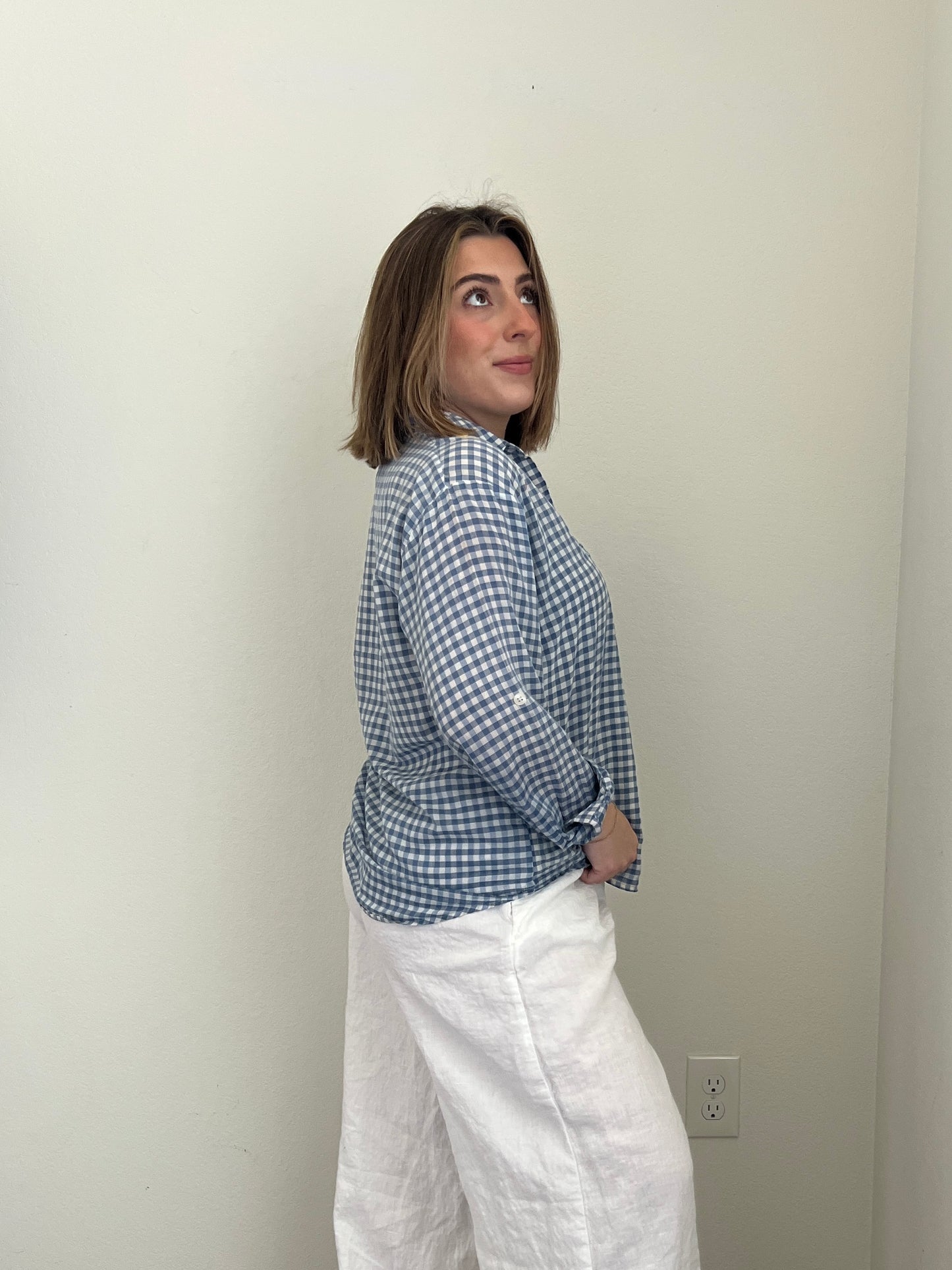 Embroidered Gingham Shirt (P)