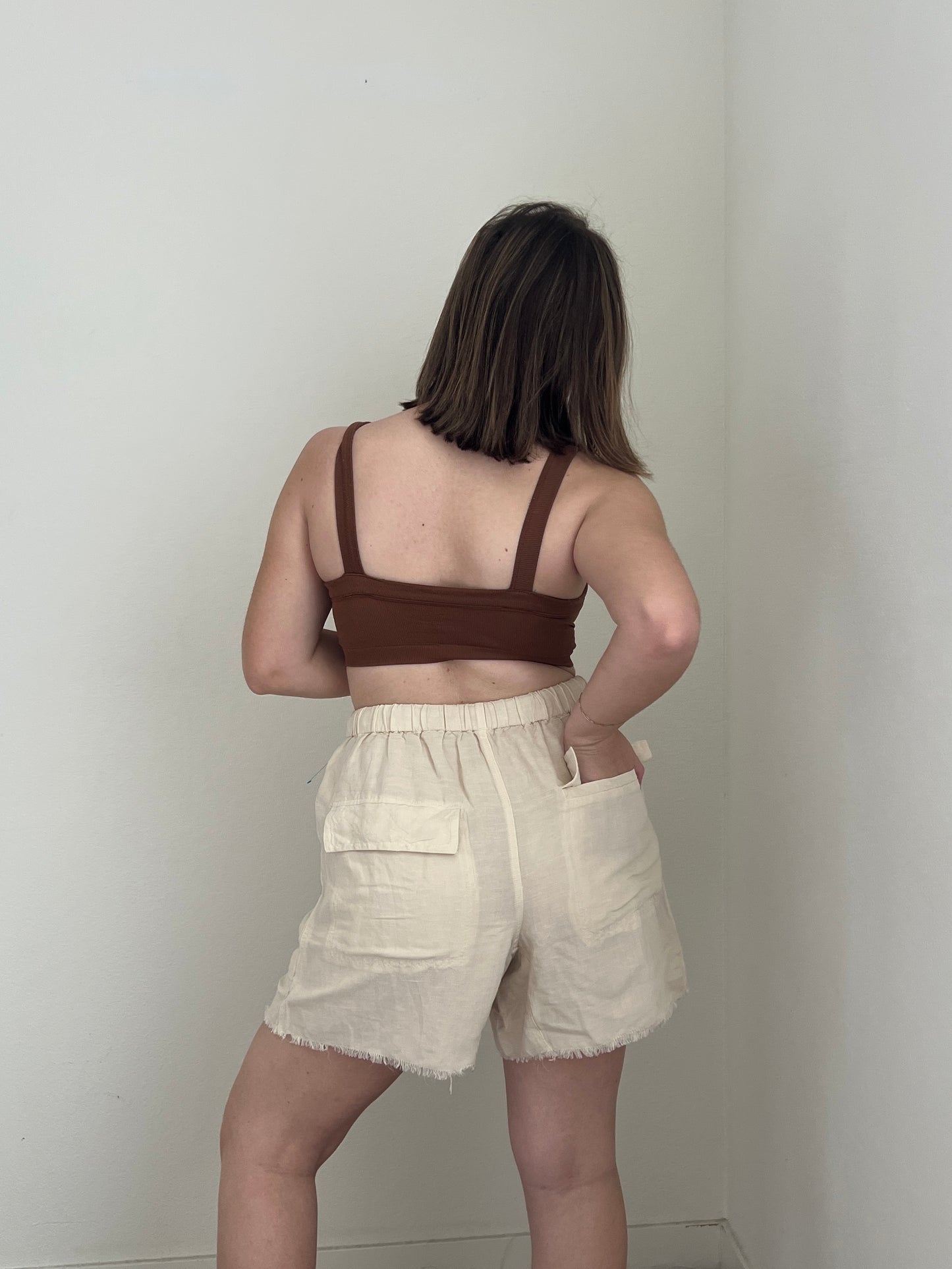 Free People Linen Blend Shorts (M)