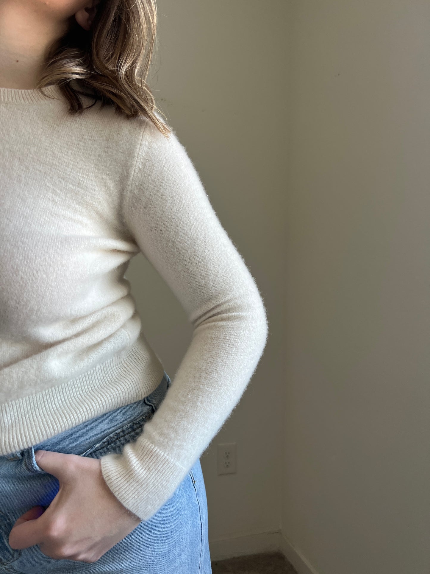 Cream Cashmere Sweater (S)
