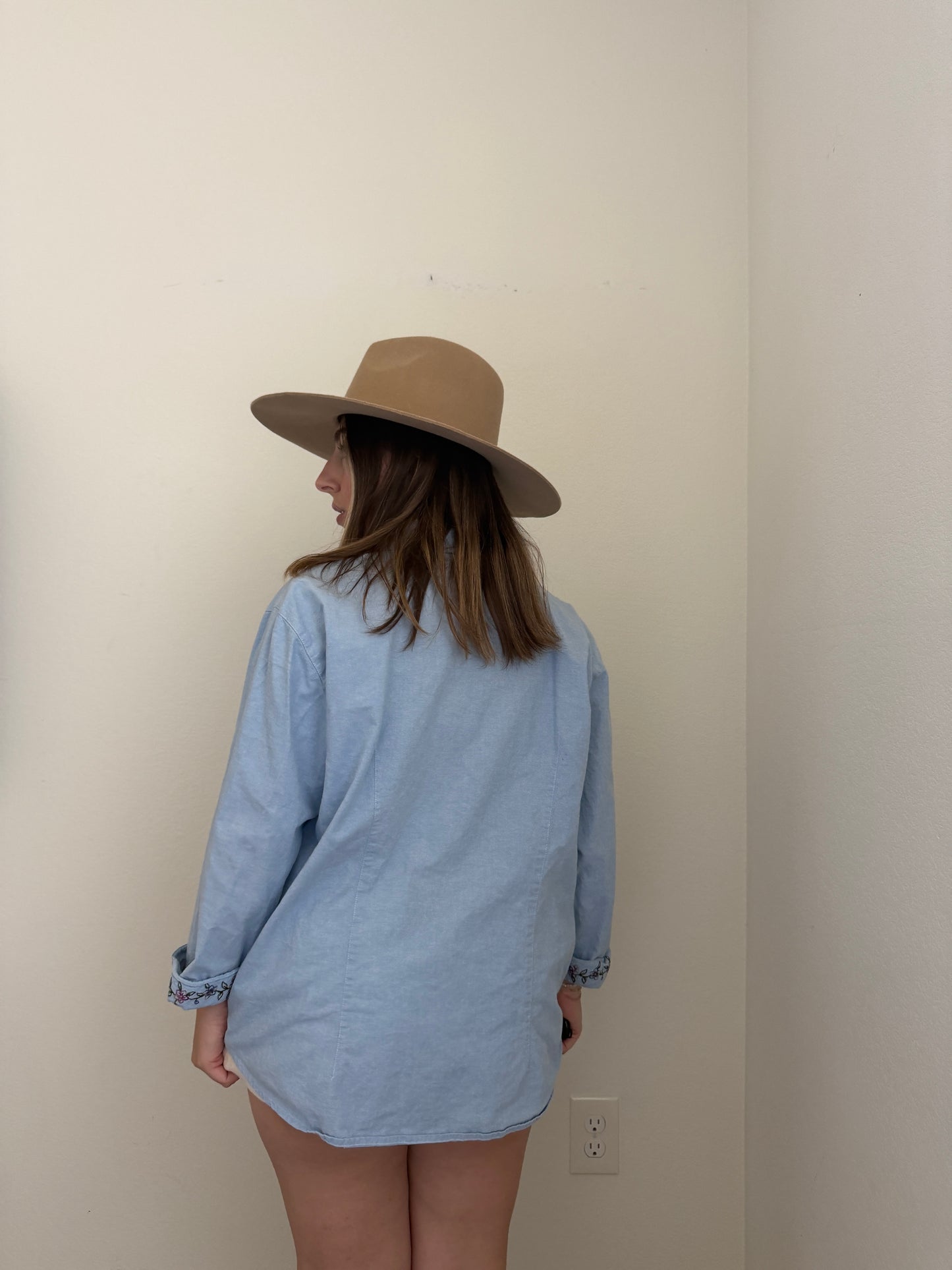 Embroidered Denim Shirt (1X)