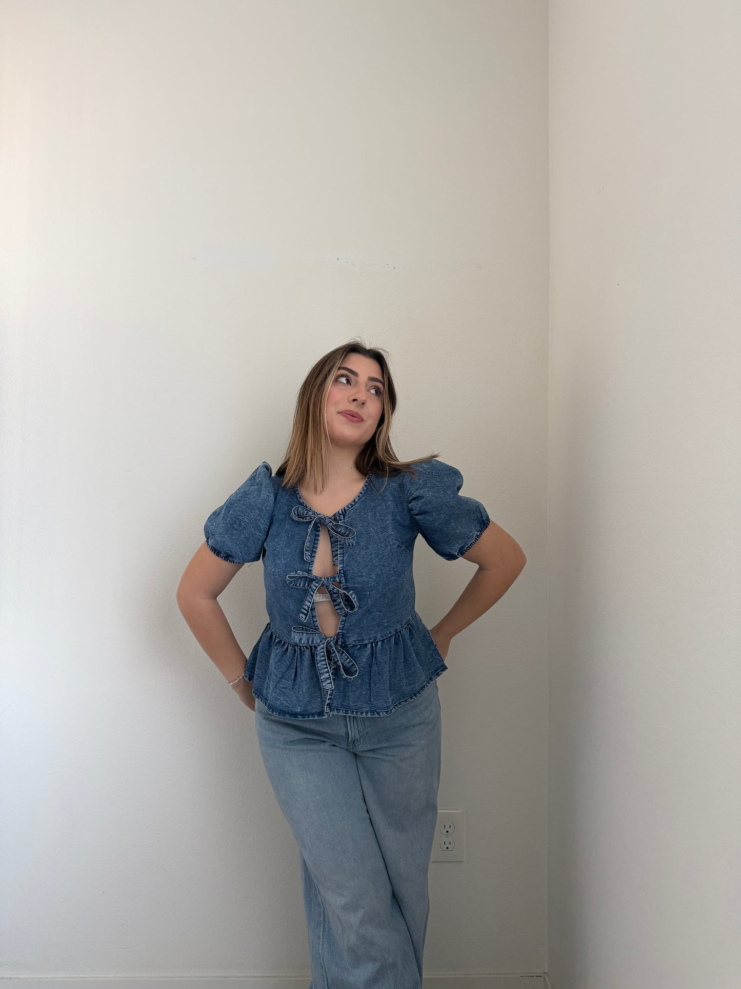 Denim Tie Top (XS)